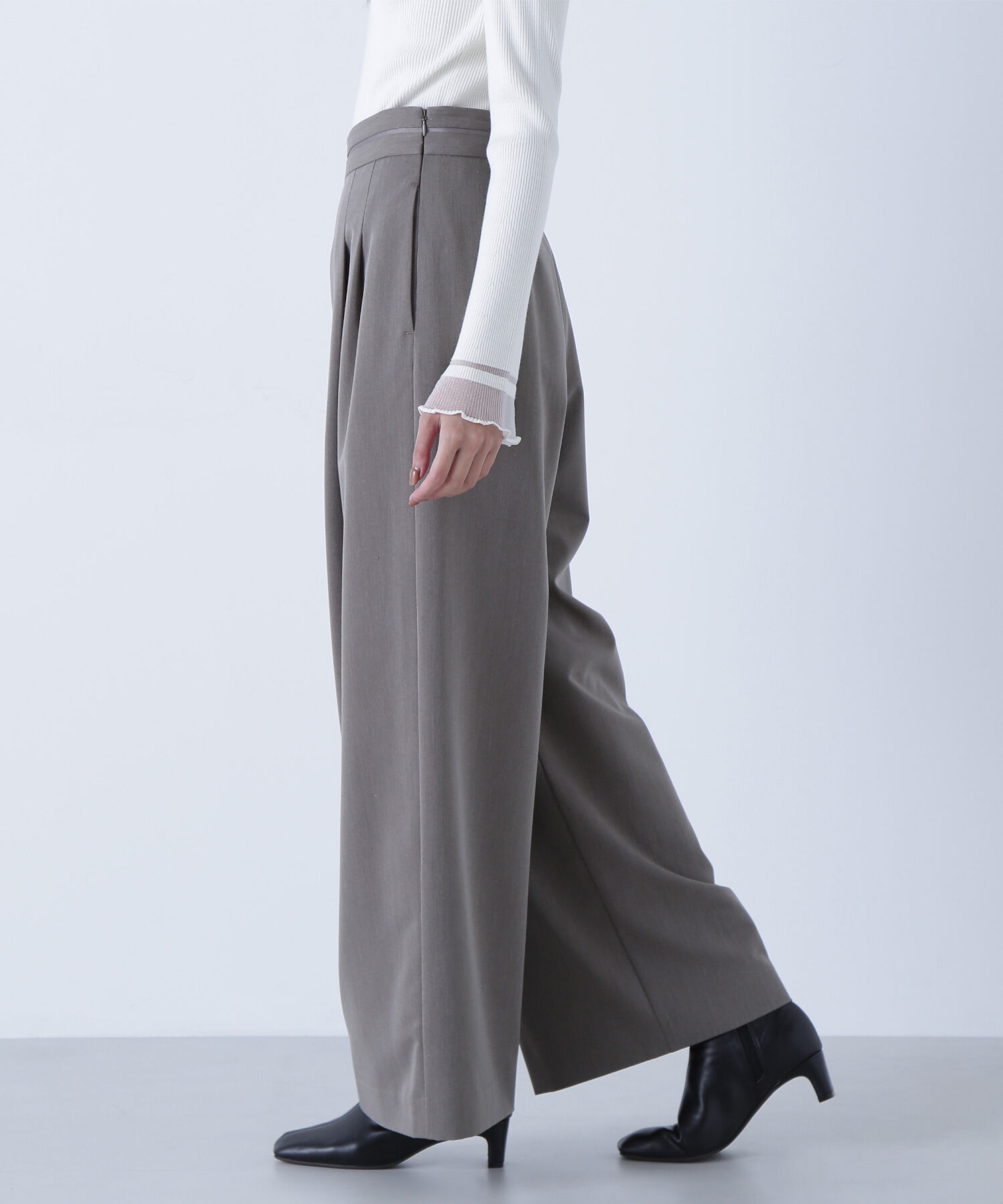  「ウエストラインタックワイドパンツ」|その他|