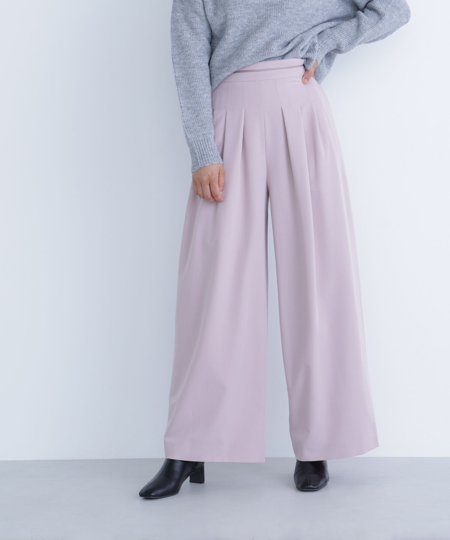  「ウエストラインタックワイドパンツ」|その他|