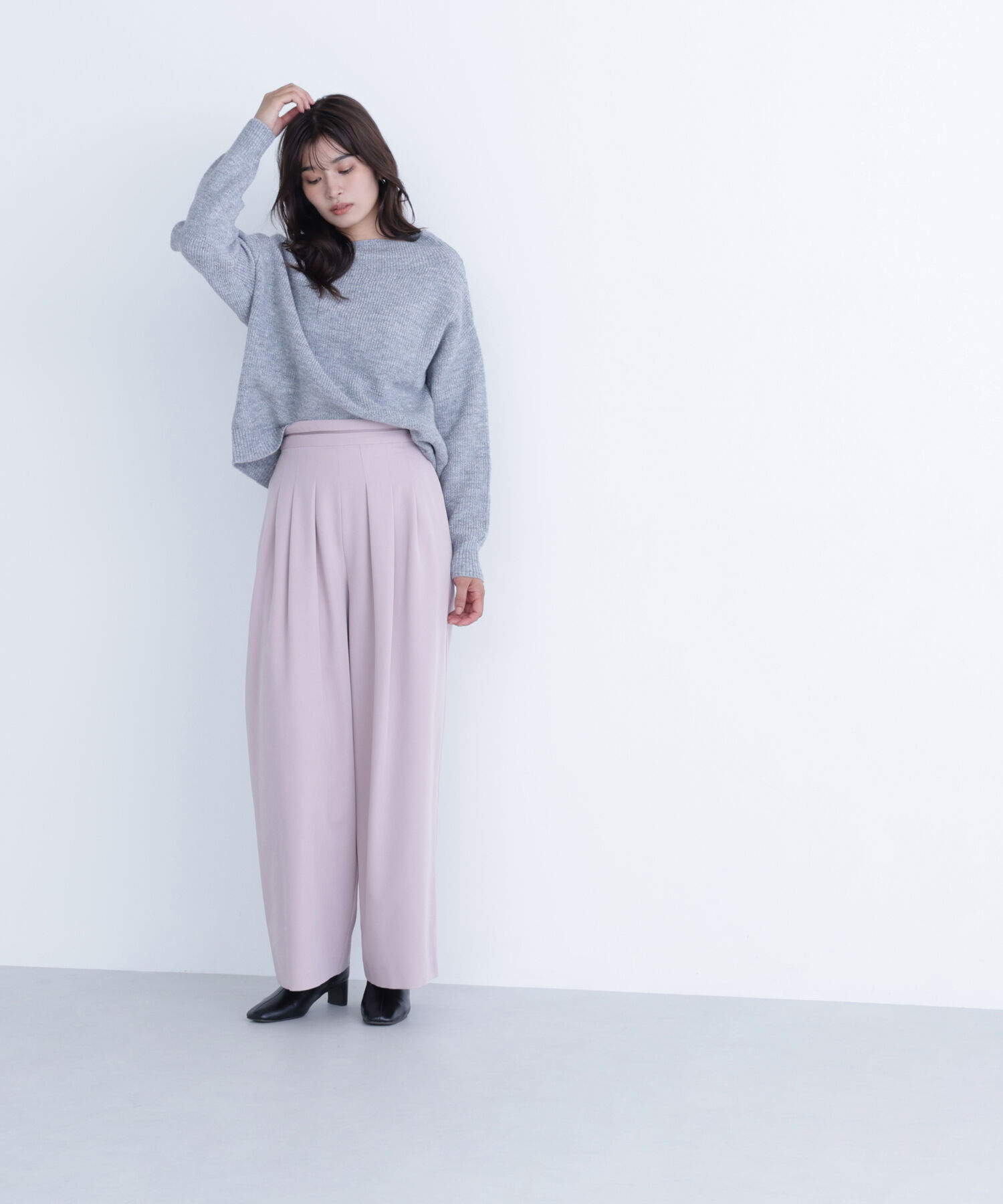  「ウエストラインタックワイドパンツ」|その他|