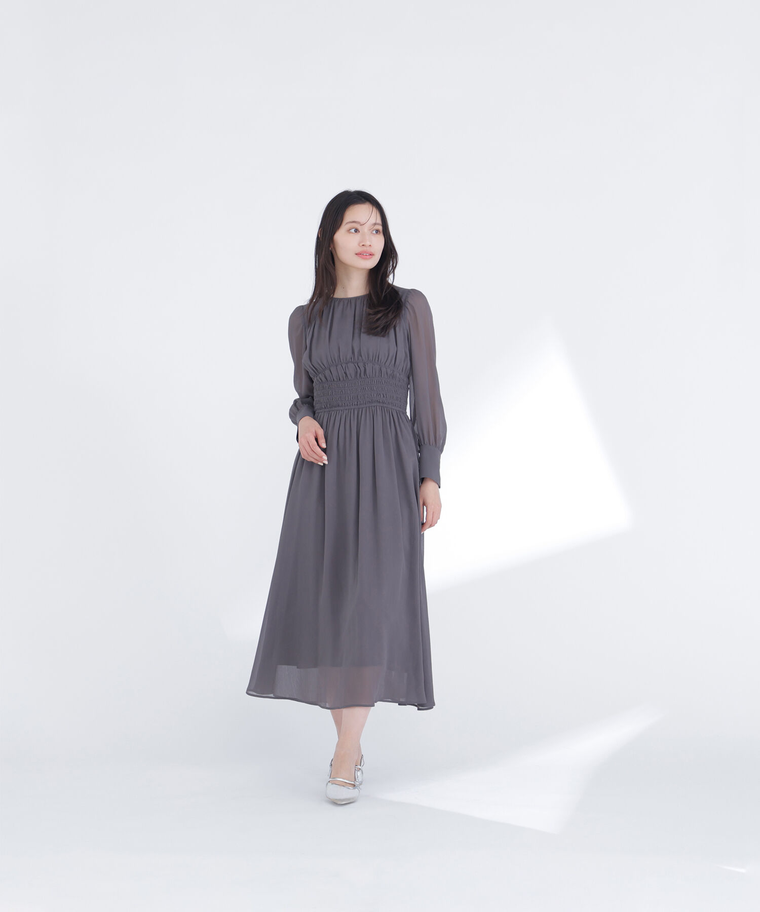  「楊柳シャーリングワンピース」|ワンピース|