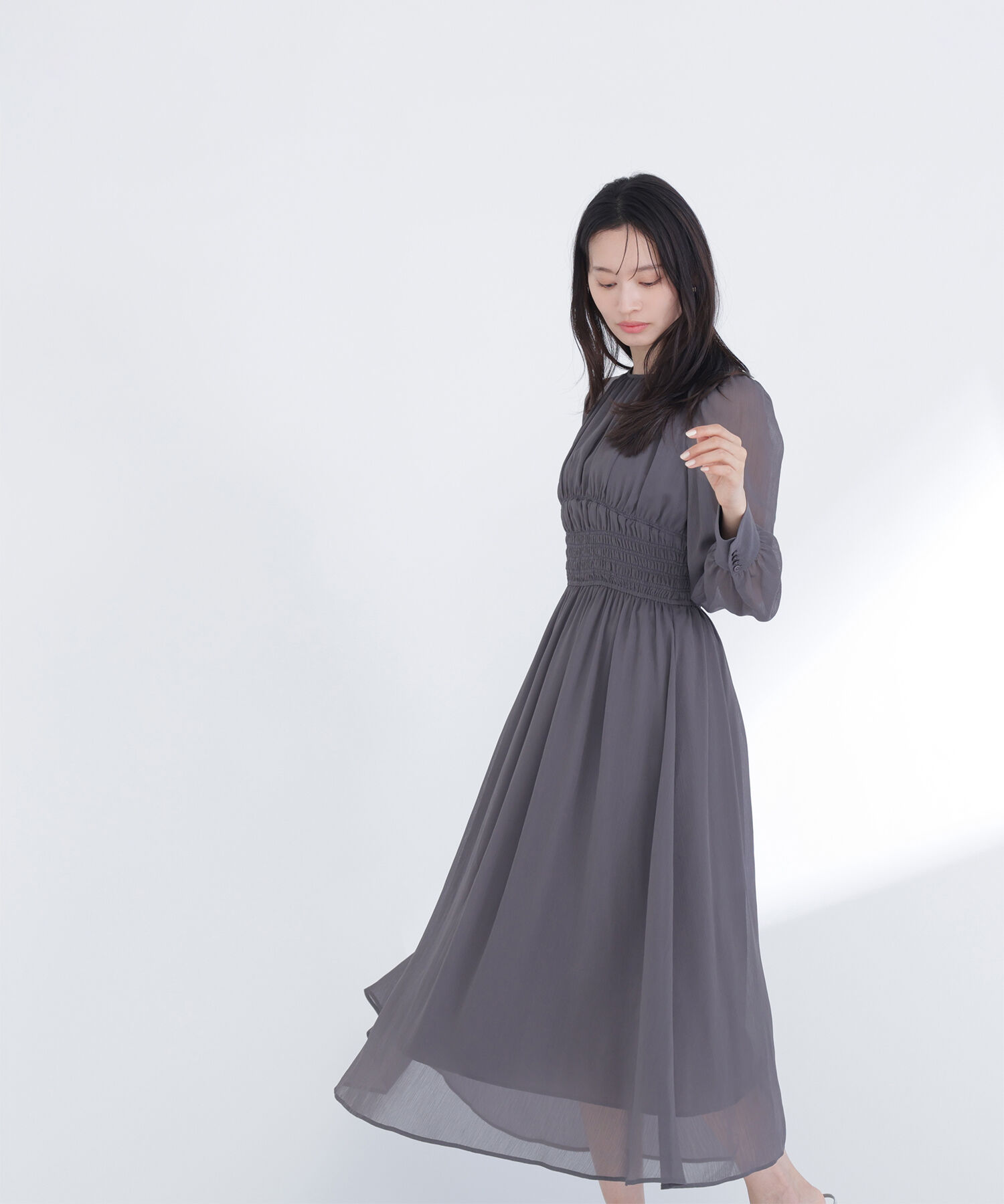  「楊柳シャーリングワンピース」|ワンピース|