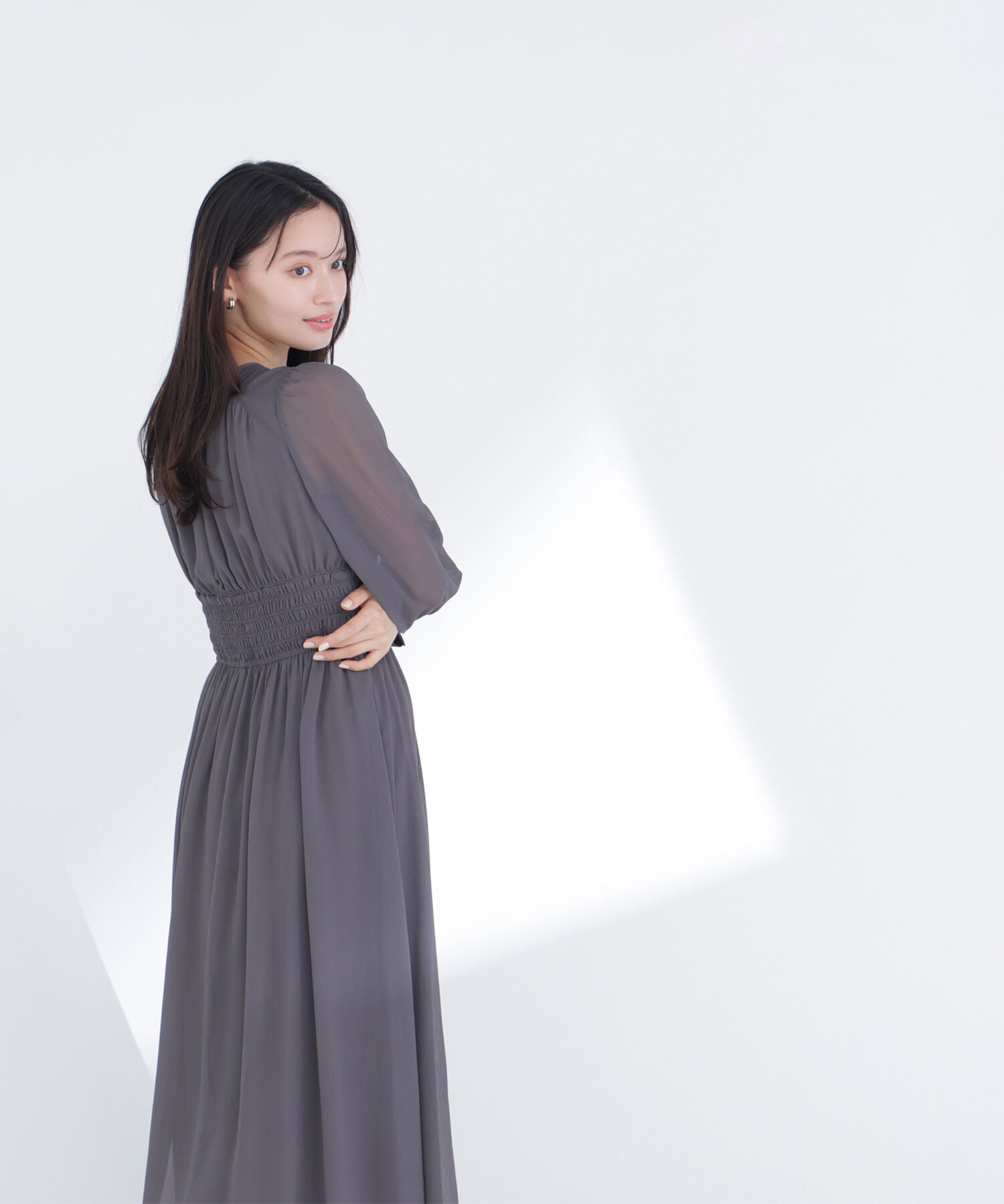  「楊柳シャーリングワンピース」|ワンピース|