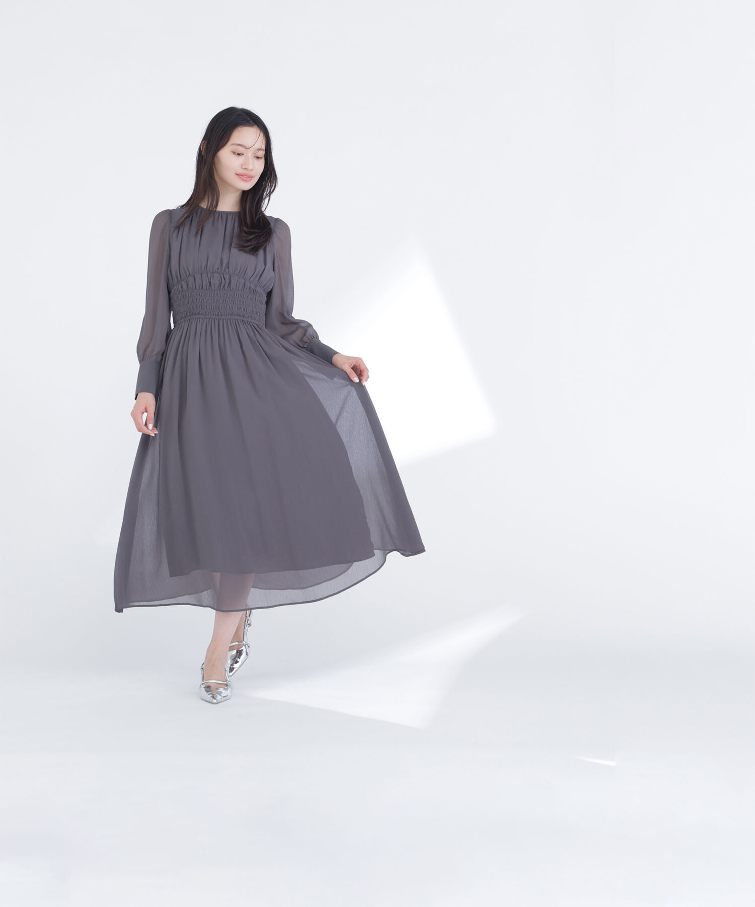  「楊柳シャーリングワンピース」|ワンピース|
