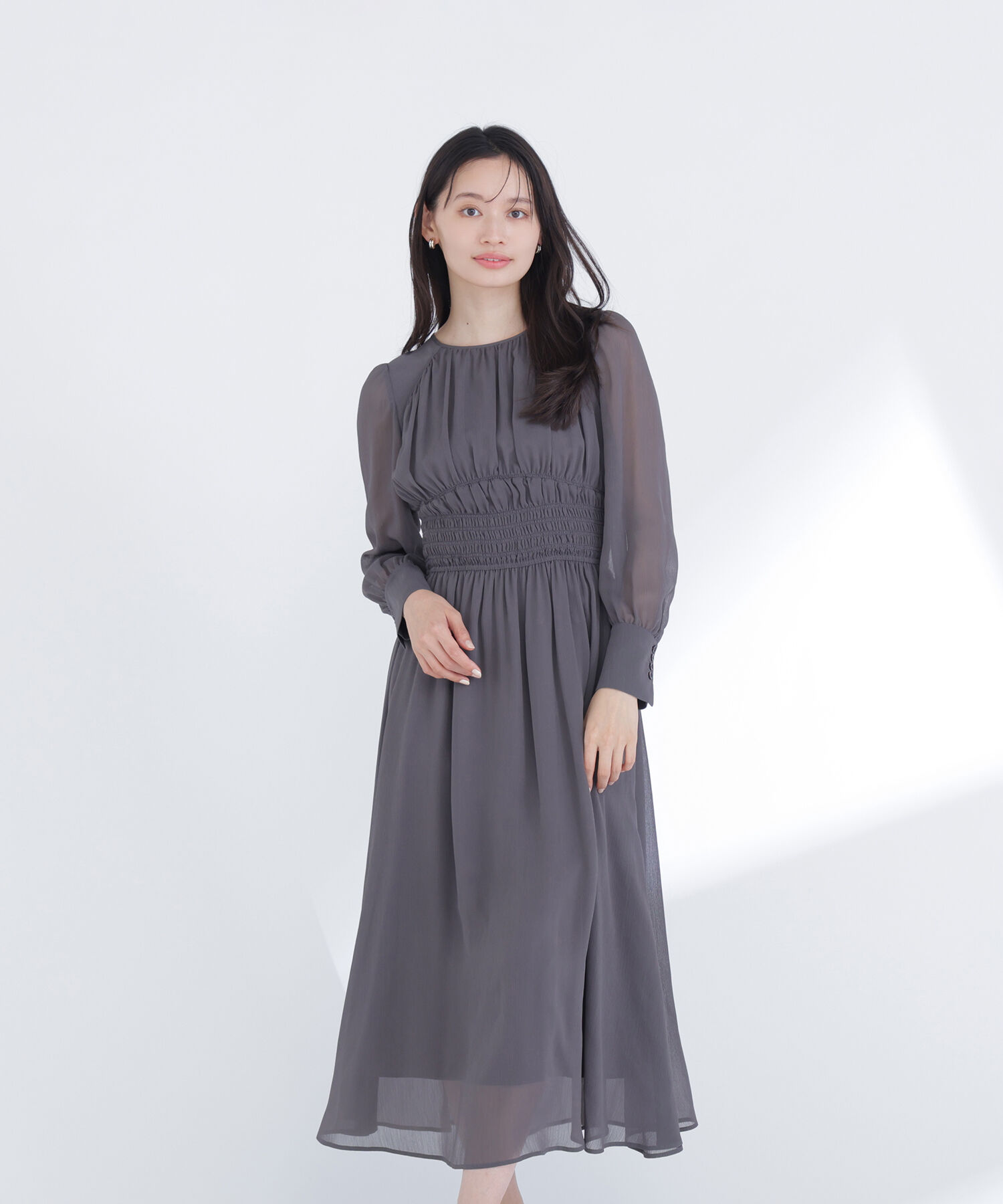  「楊柳シャーリングワンピース」|ワンピース|