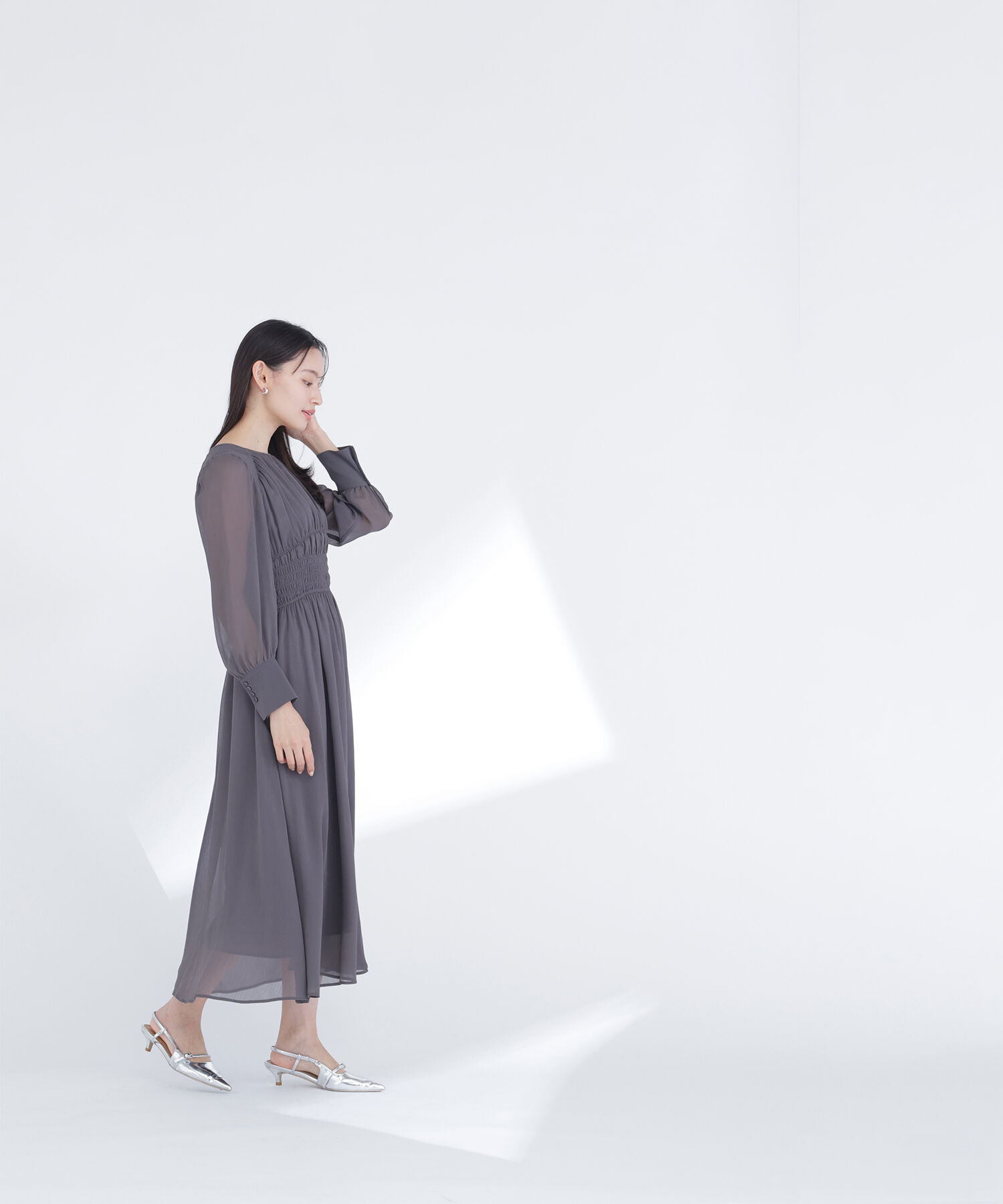  「楊柳シャーリングワンピース」|ワンピース|