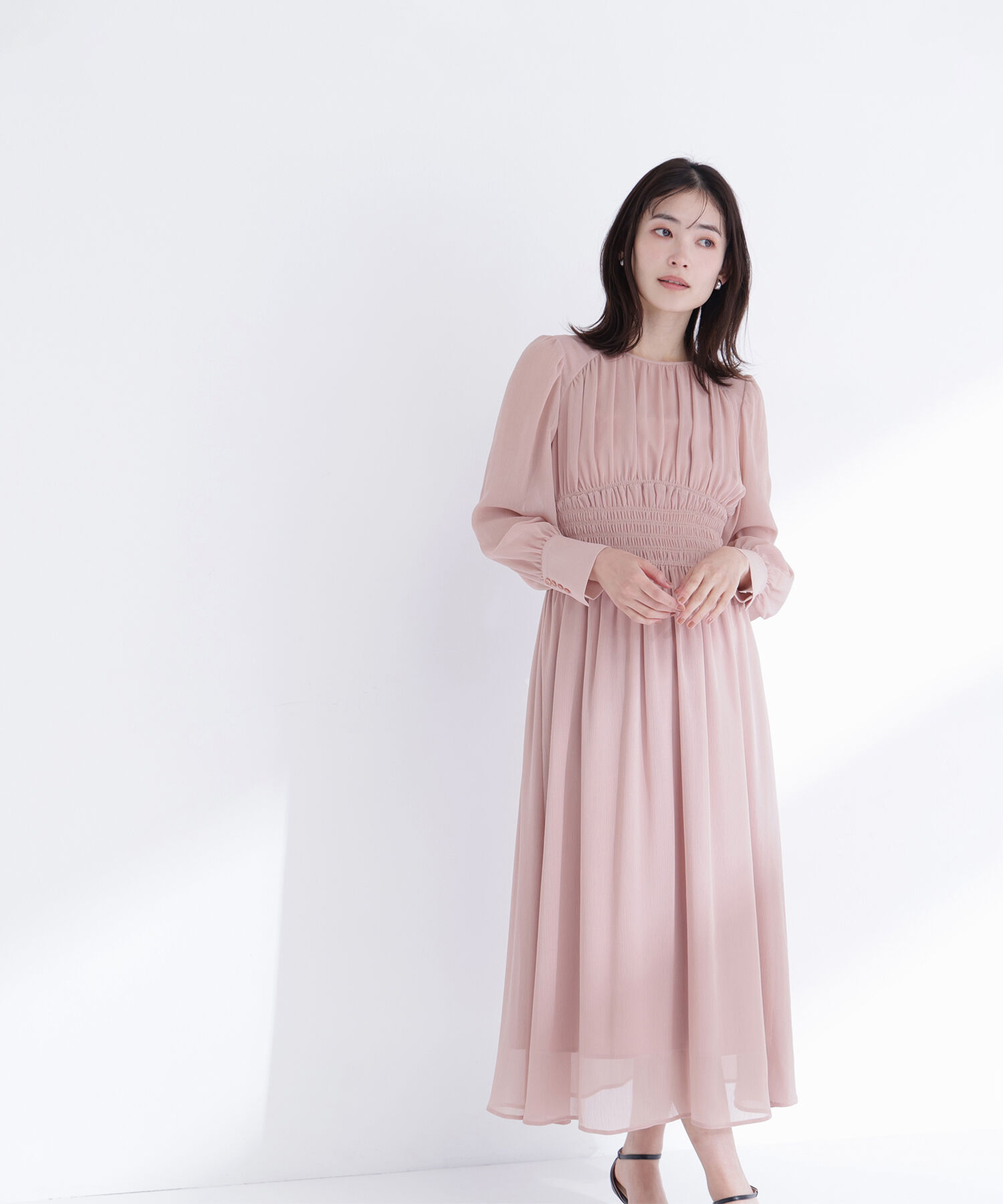  「楊柳シャーリングワンピース」|ワンピース|