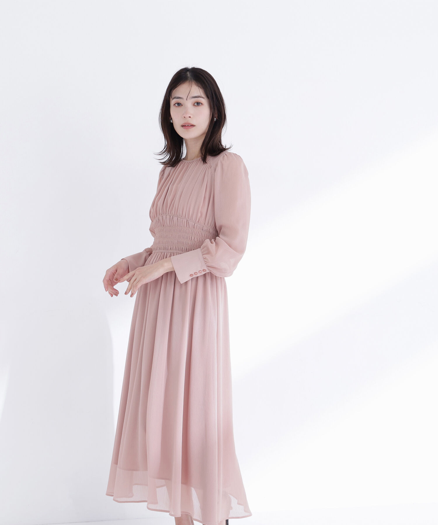  「楊柳シャーリングワンピース」|ワンピース|