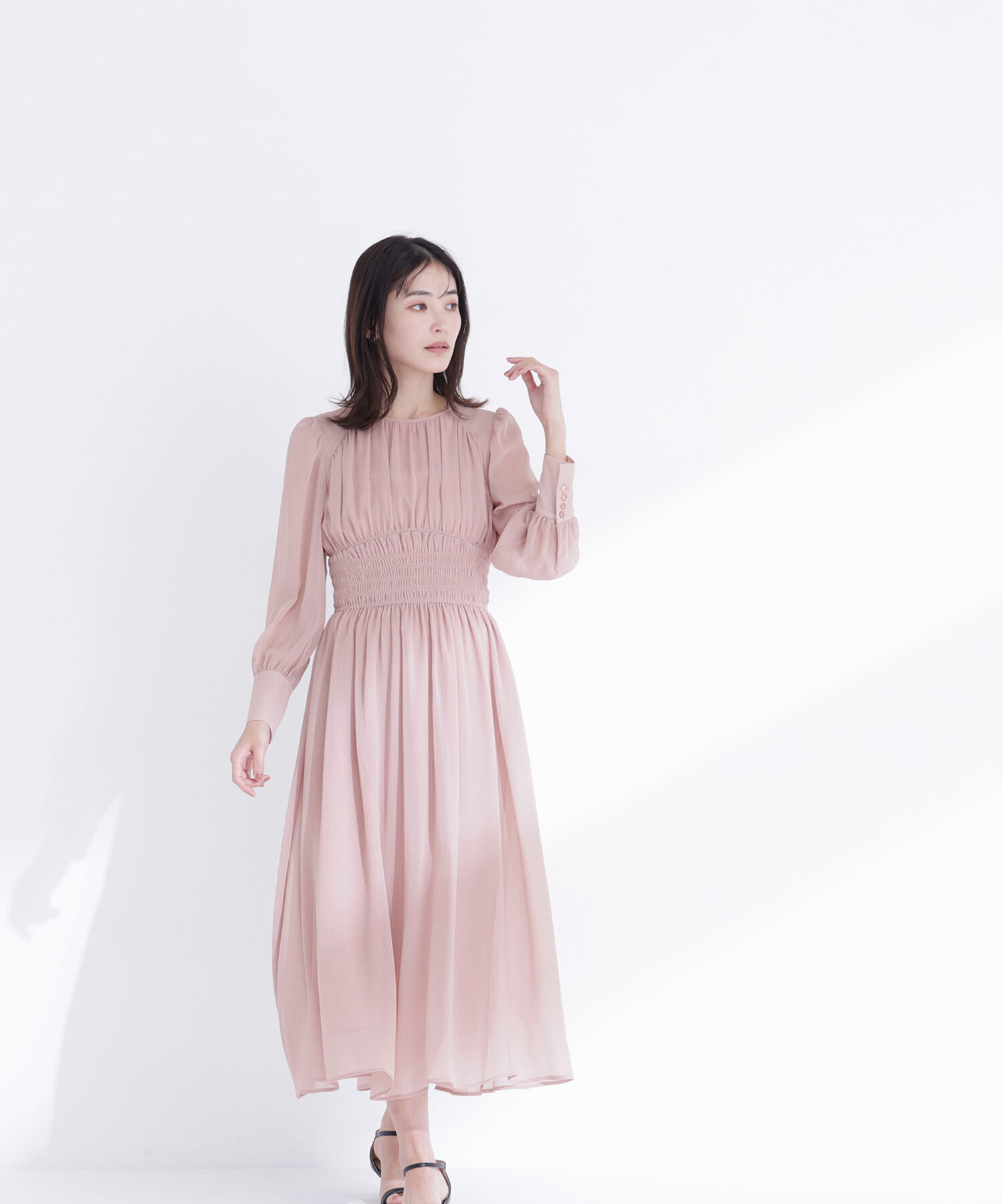  「楊柳シャーリングワンピース」|ワンピース|