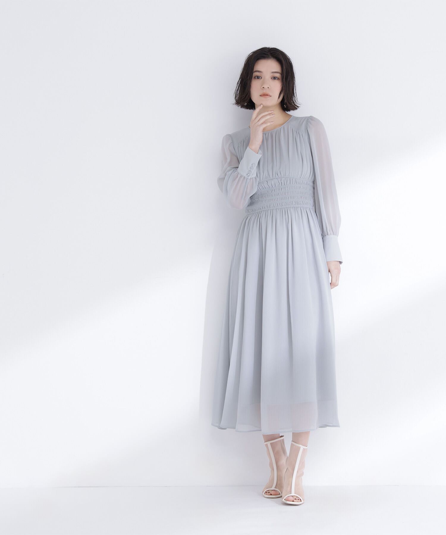  「楊柳シャーリングワンピース」|ワンピース|