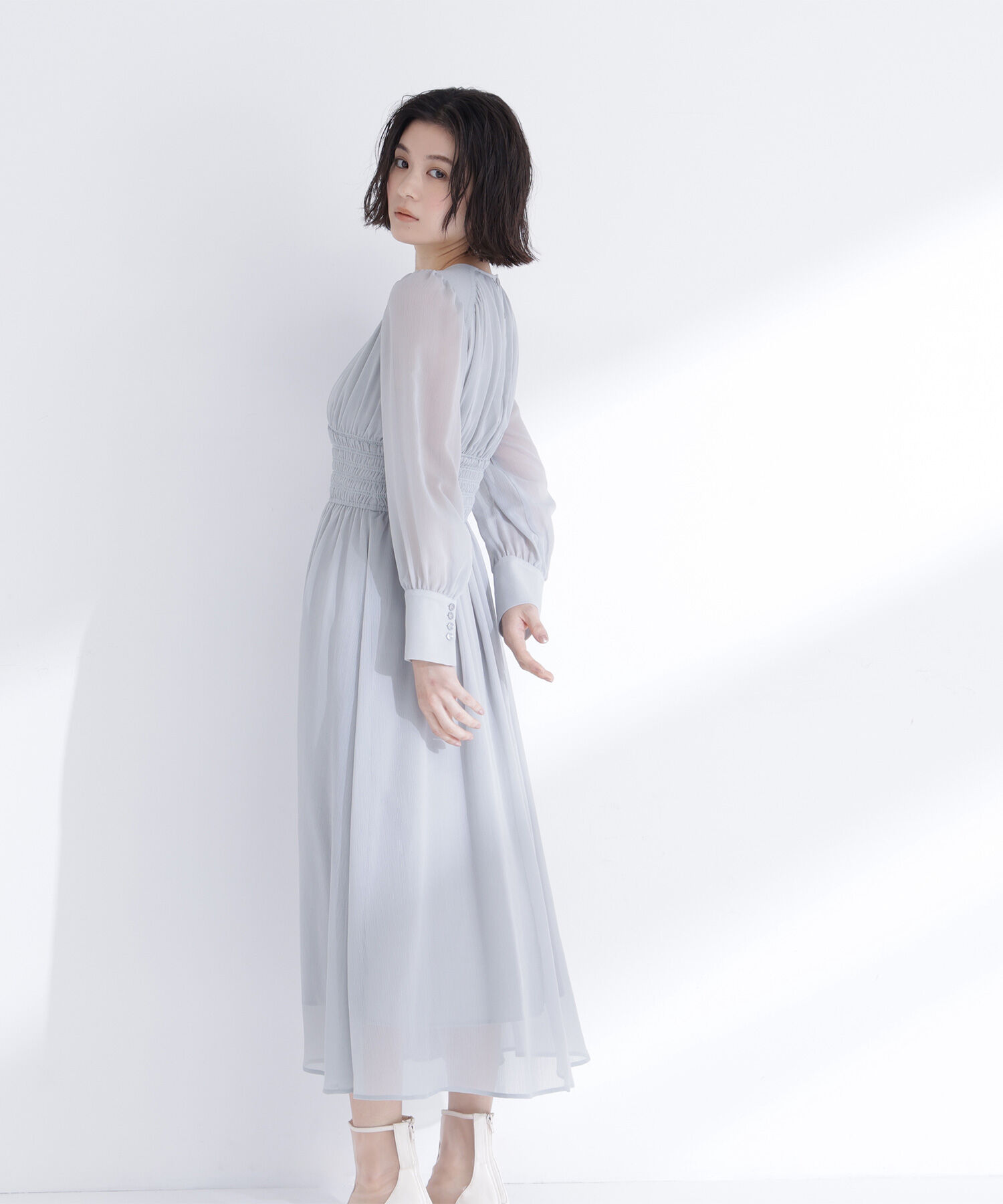  「楊柳シャーリングワンピース」|ワンピース|