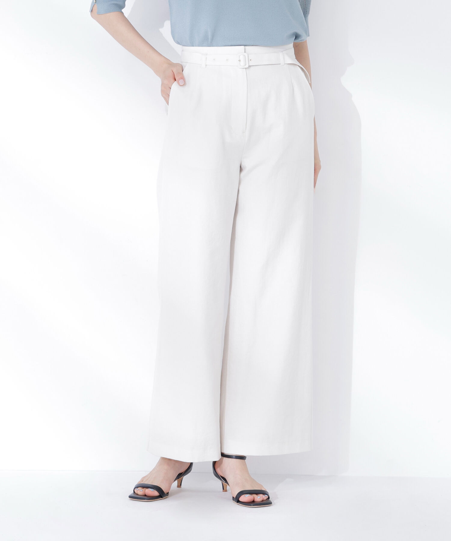  「＜骨格ナチュラル＞リネンブレンドパンツ」|その他|