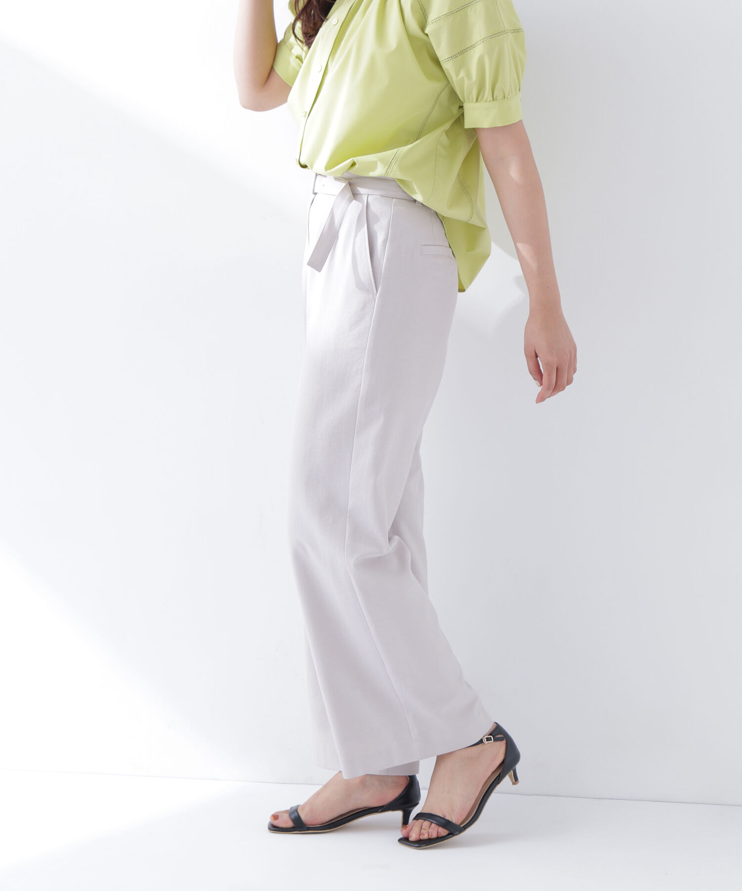  「＜骨格ナチュラル＞リネンブレンドパンツ」|その他|