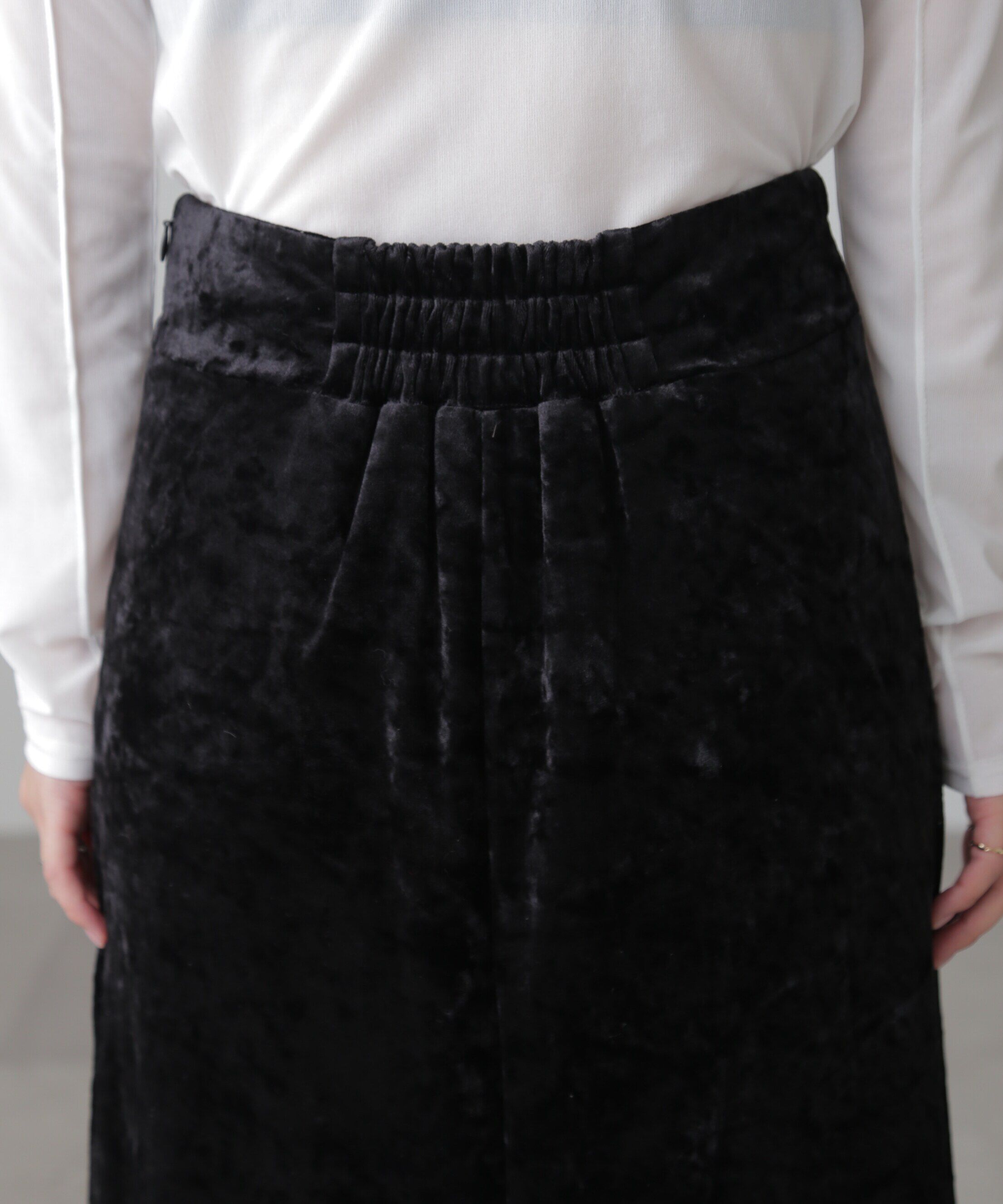 「クラッシュベロアナロースカート」|スカート|