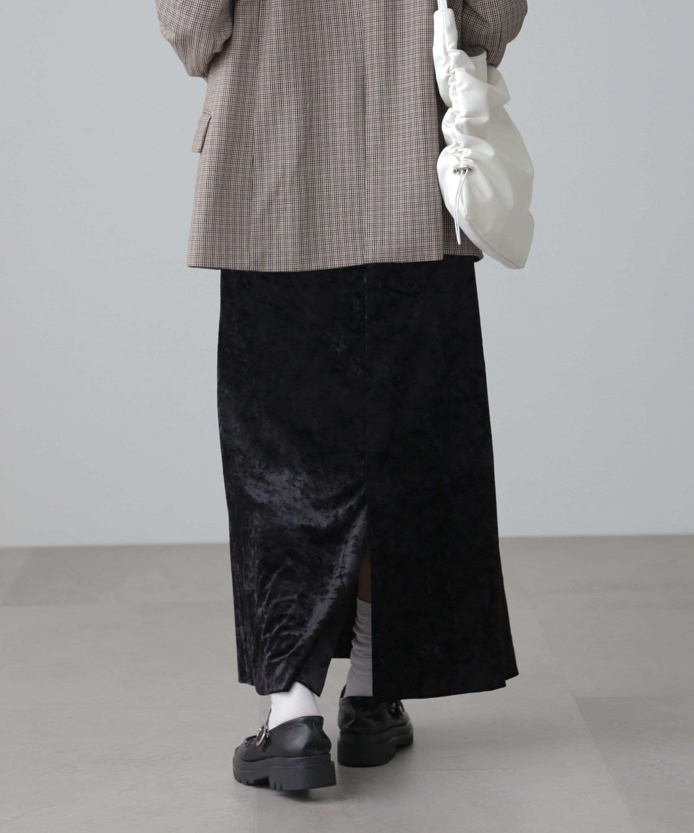  「クラッシュベロアナロースカート」|スカート|