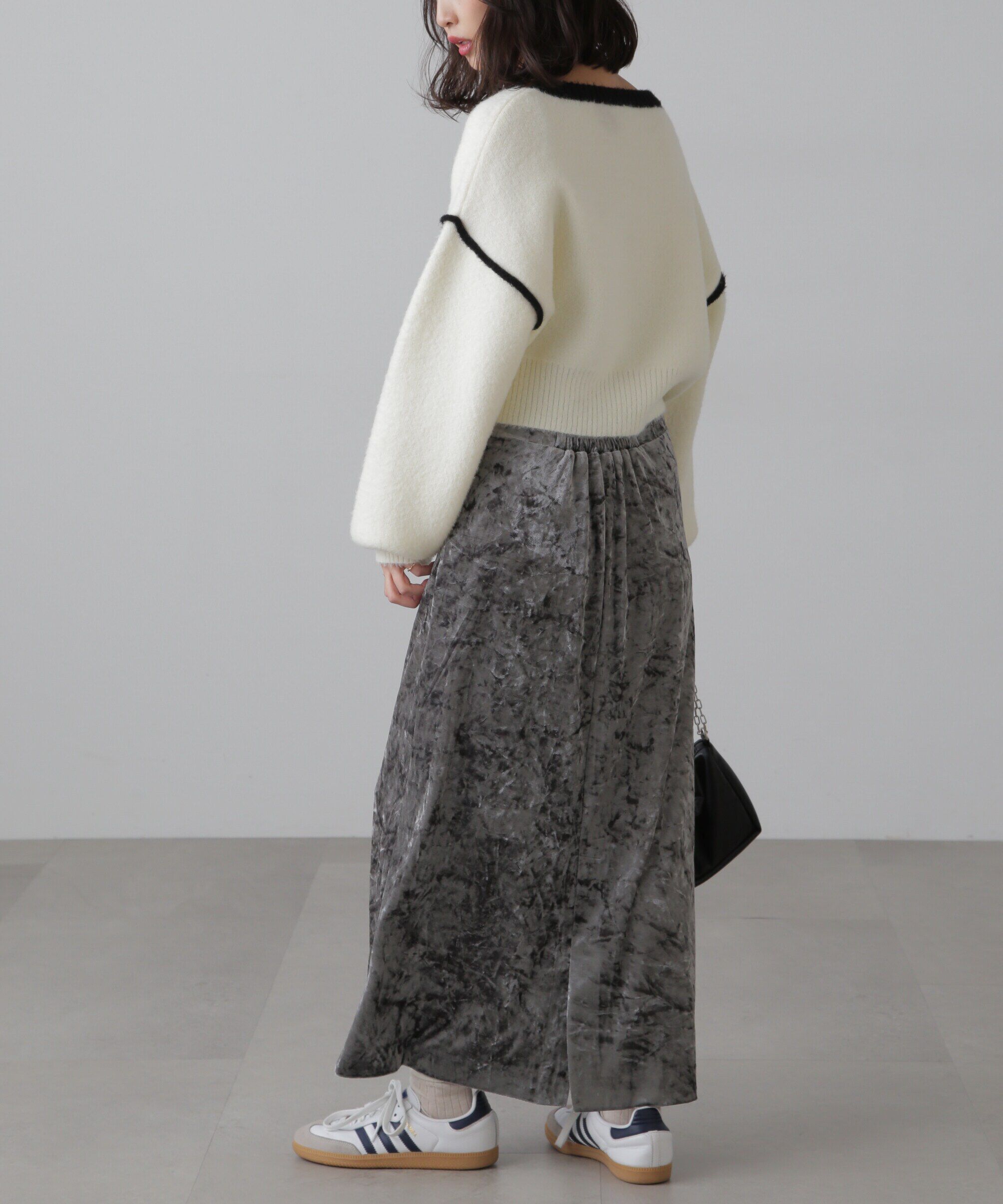  「クラッシュベロアナロースカート」|スカート|