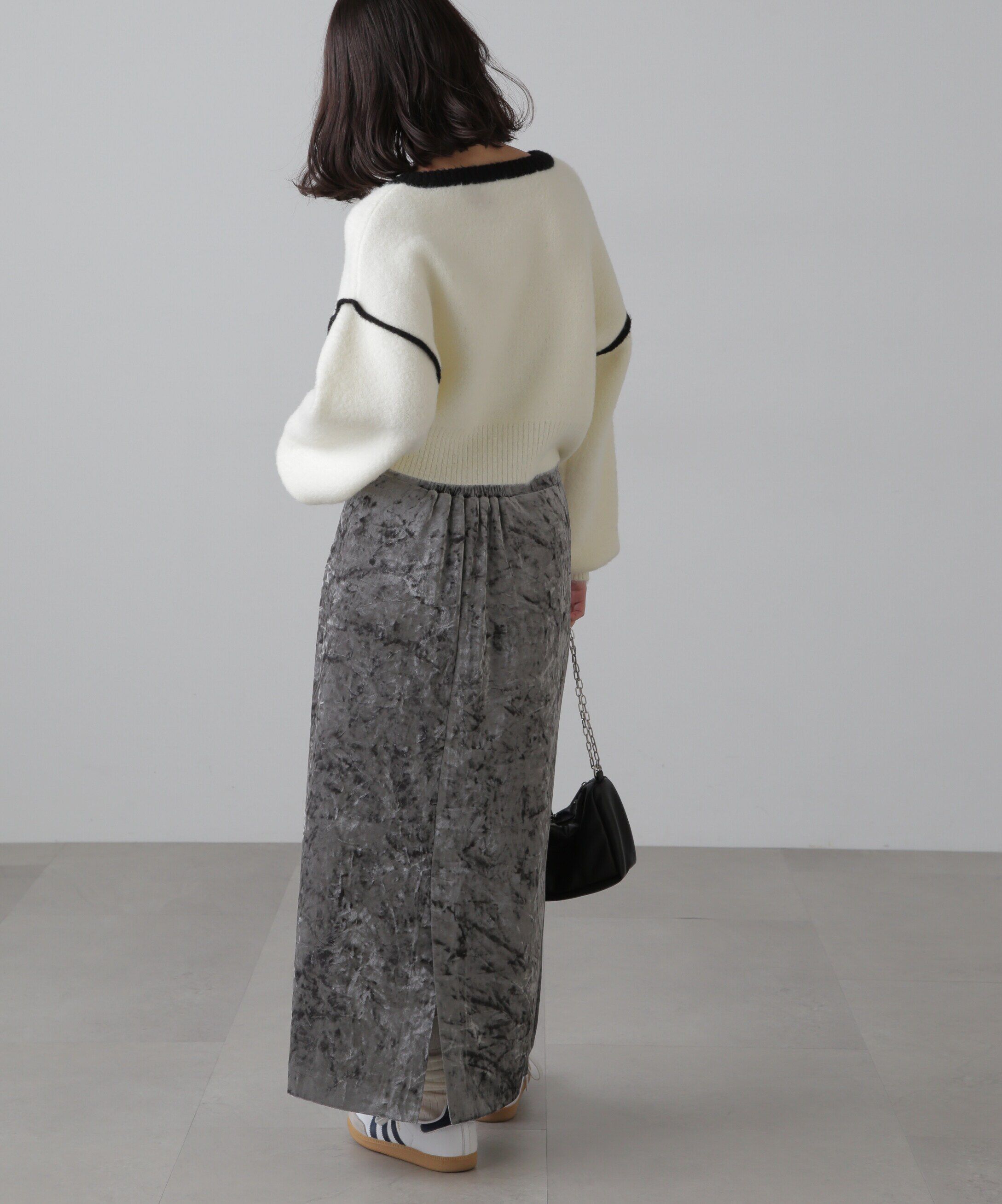  「クラッシュベロアナロースカート」|スカート|