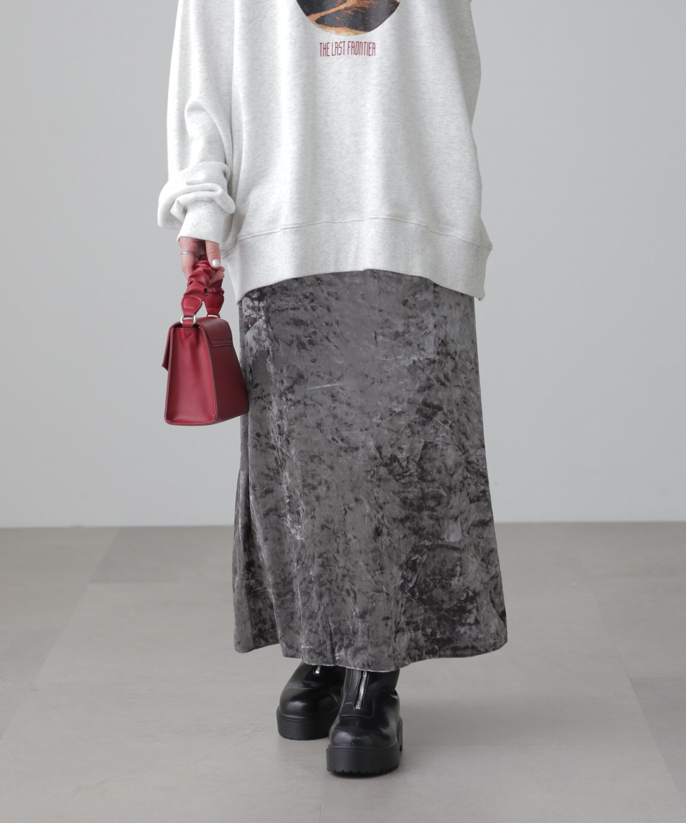  「クラッシュベロアナロースカート」|スカート|