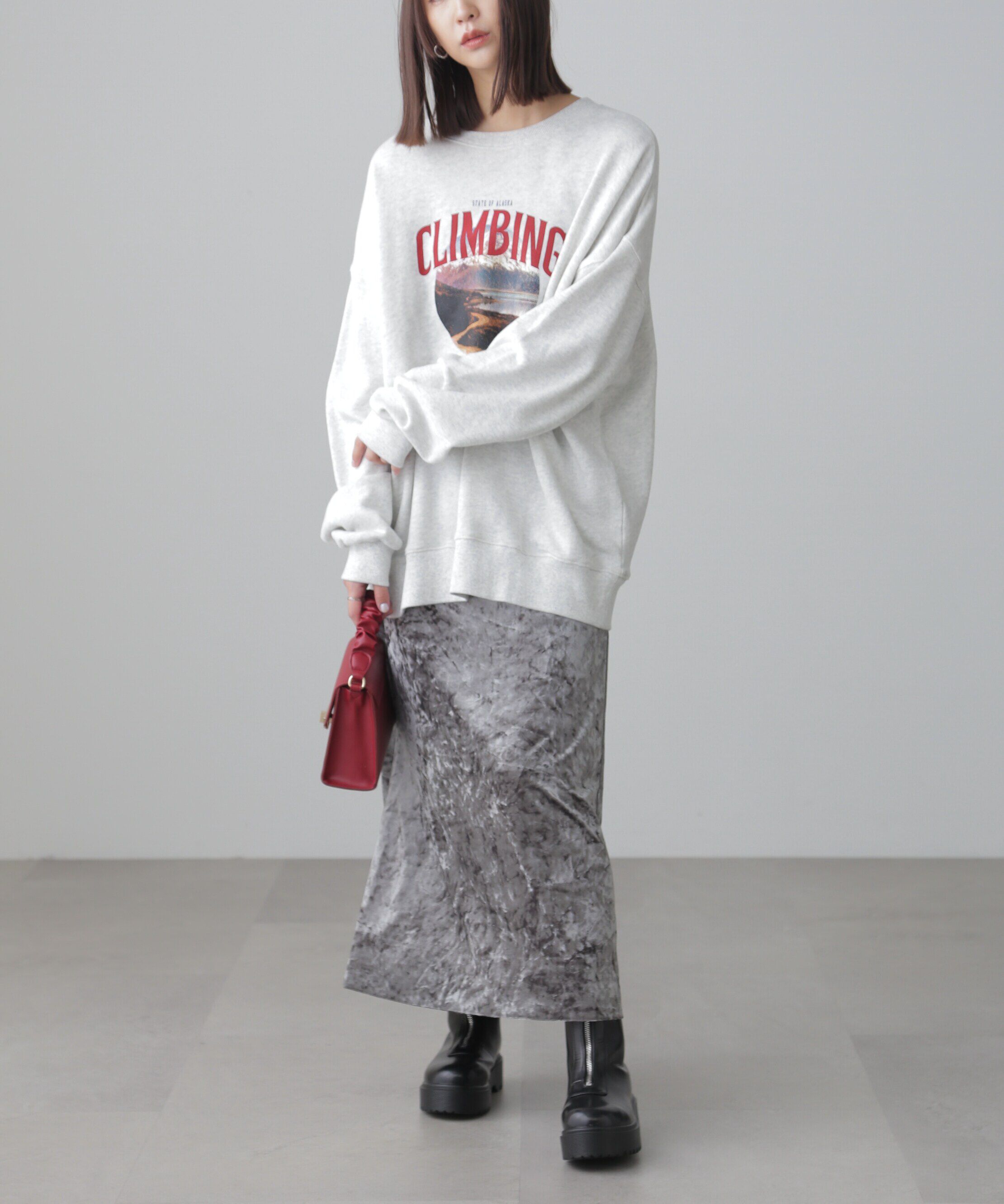  「クラッシュベロアナロースカート」|スカート|