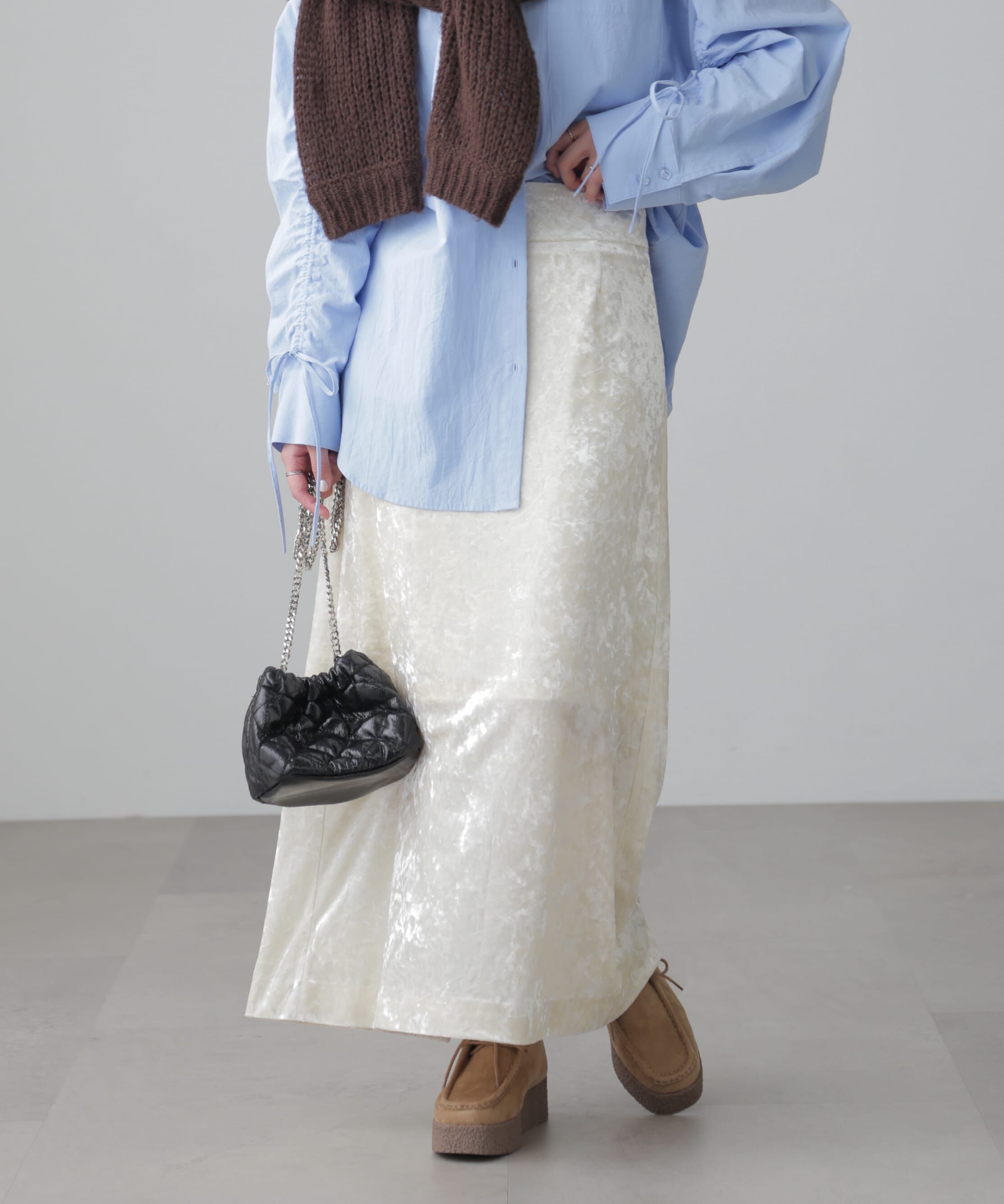  「クラッシュベロアナロースカート」|スカート|