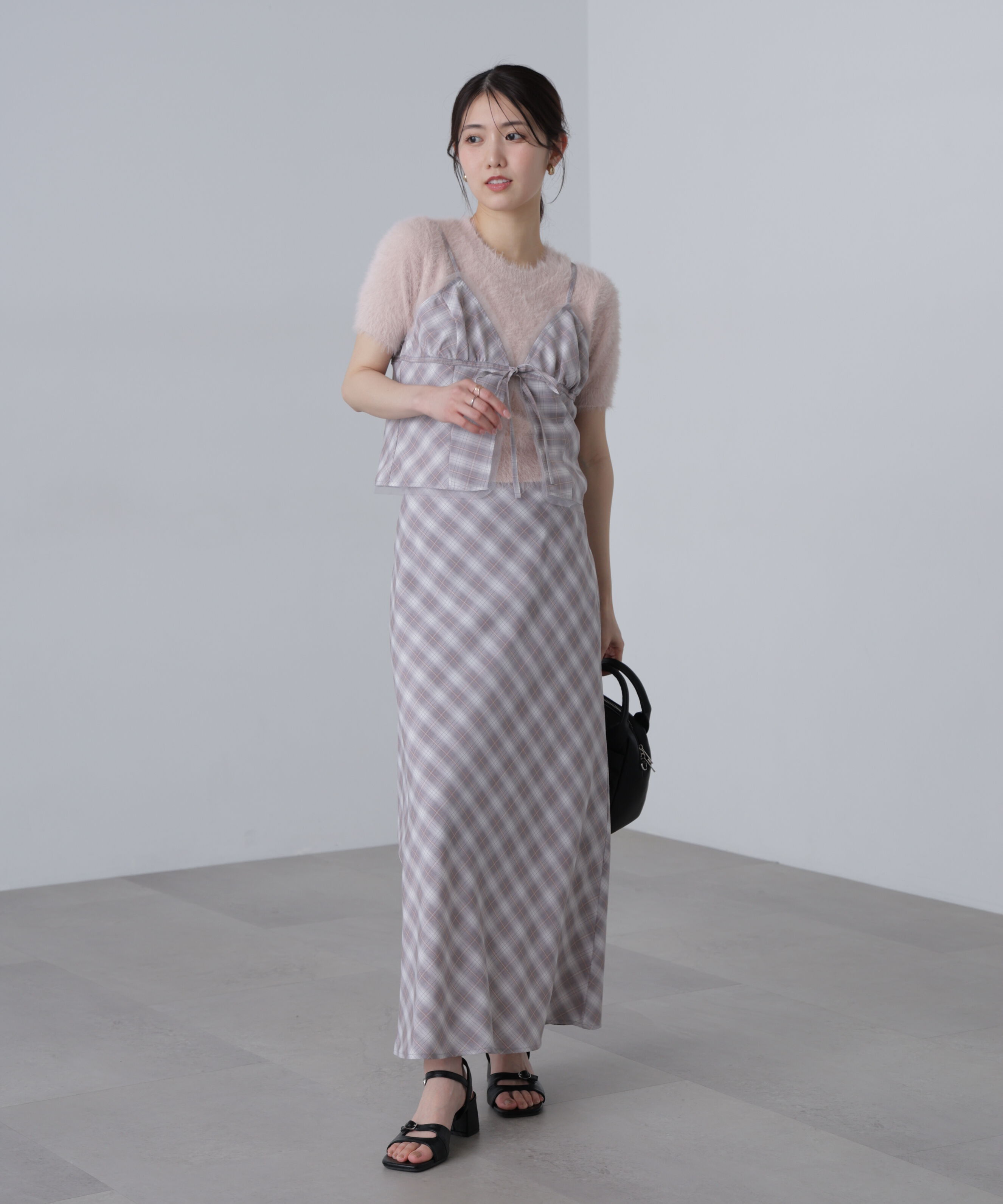  「〈セットアップ対応〉チェック柄キャミソールビスチェ」|シャツ・ブラウス|