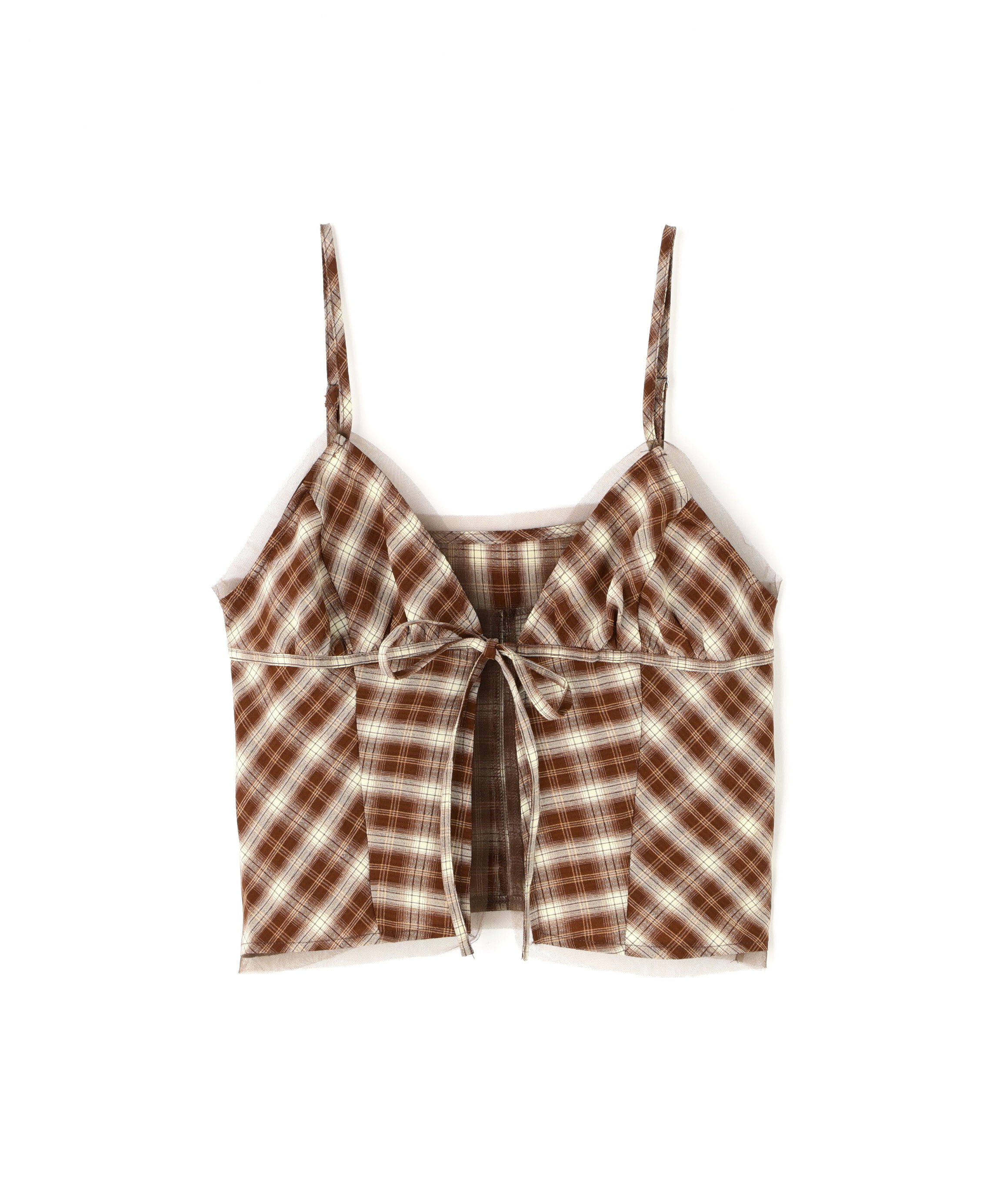  「〈セットアップ対応〉チェック柄キャミソールビスチェ」|シャツ・ブラウス|