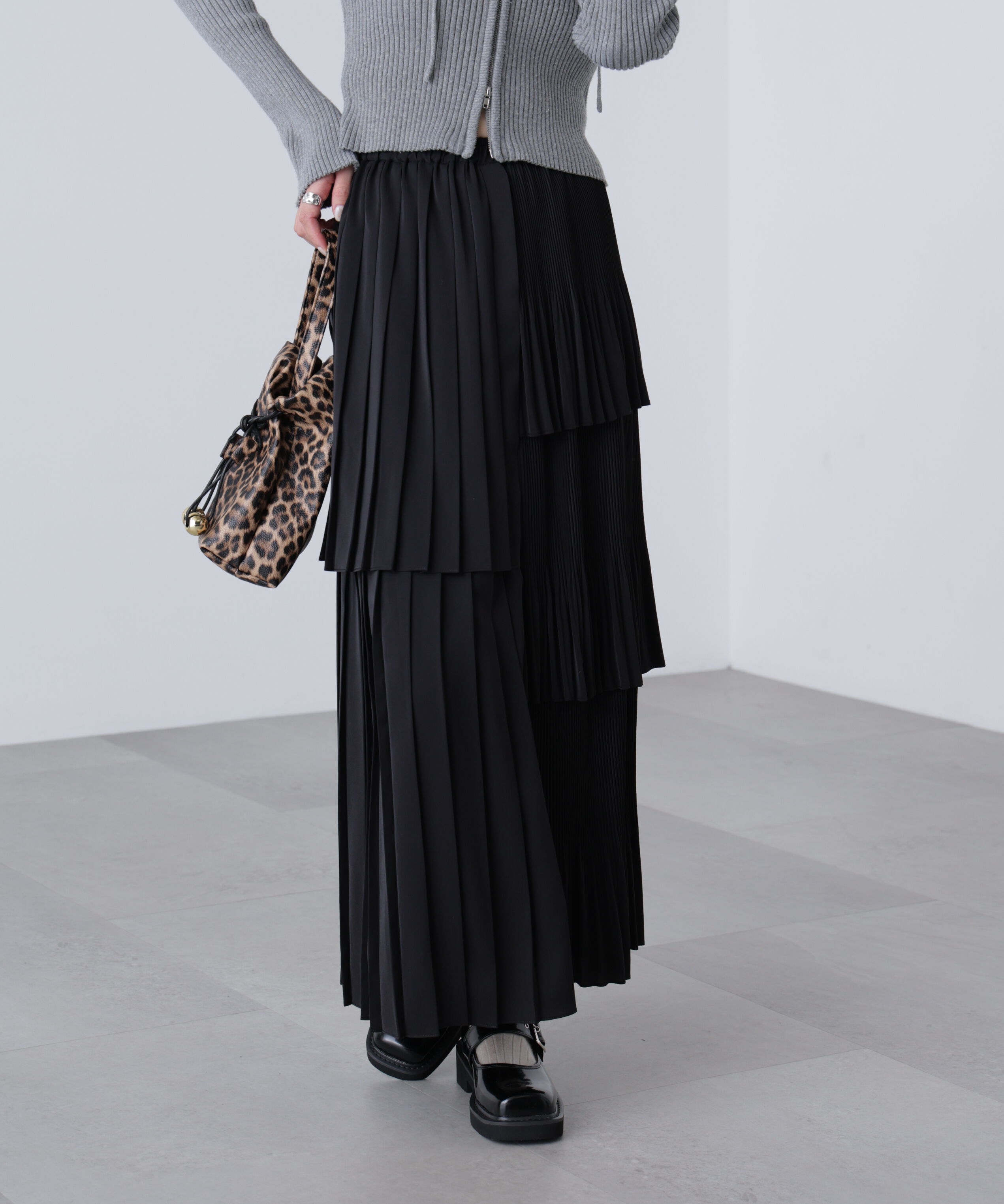  「ランダムプリーツティアードスカート」|スカート|