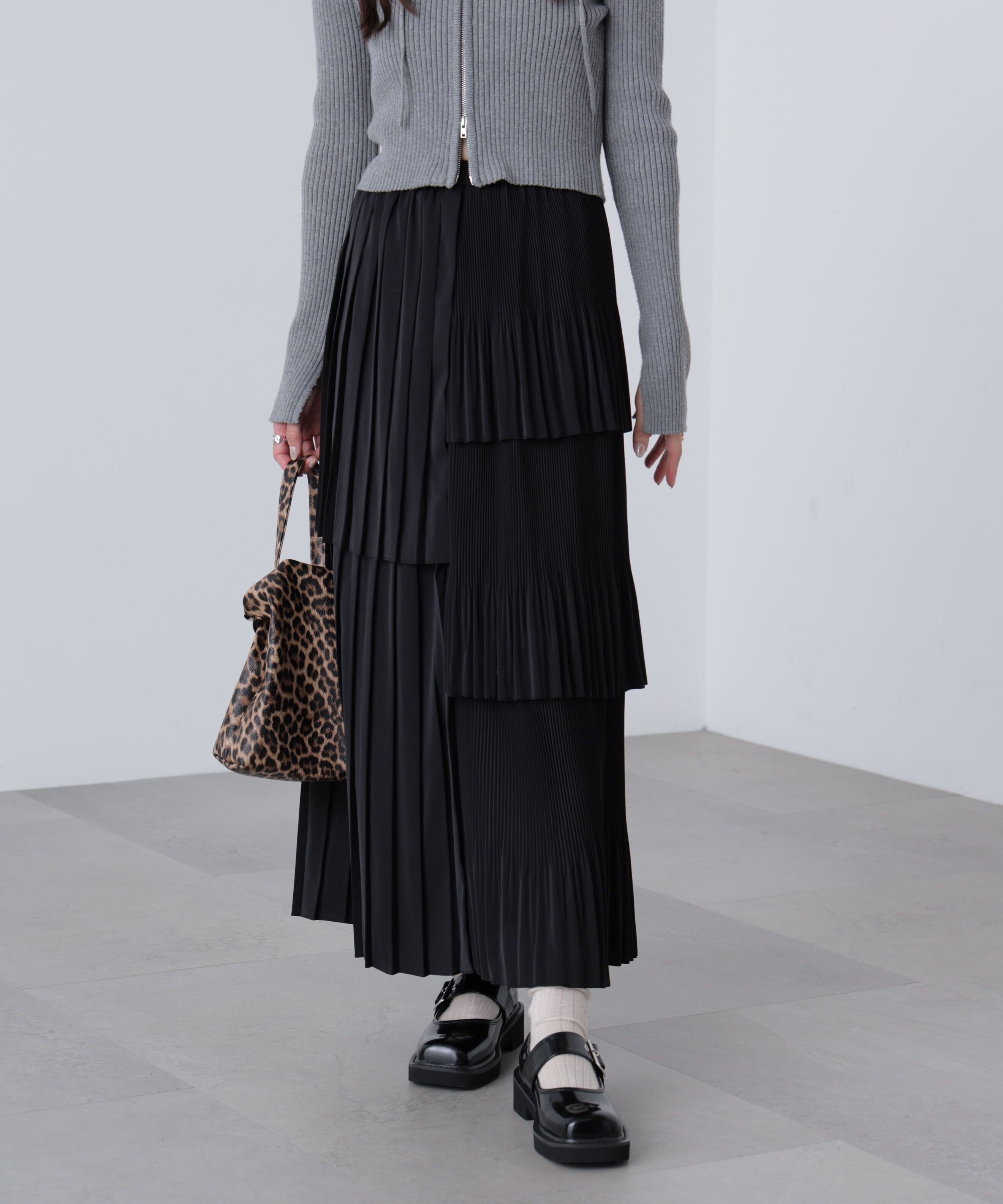  「ランダムプリーツティアードスカート」|スカート|