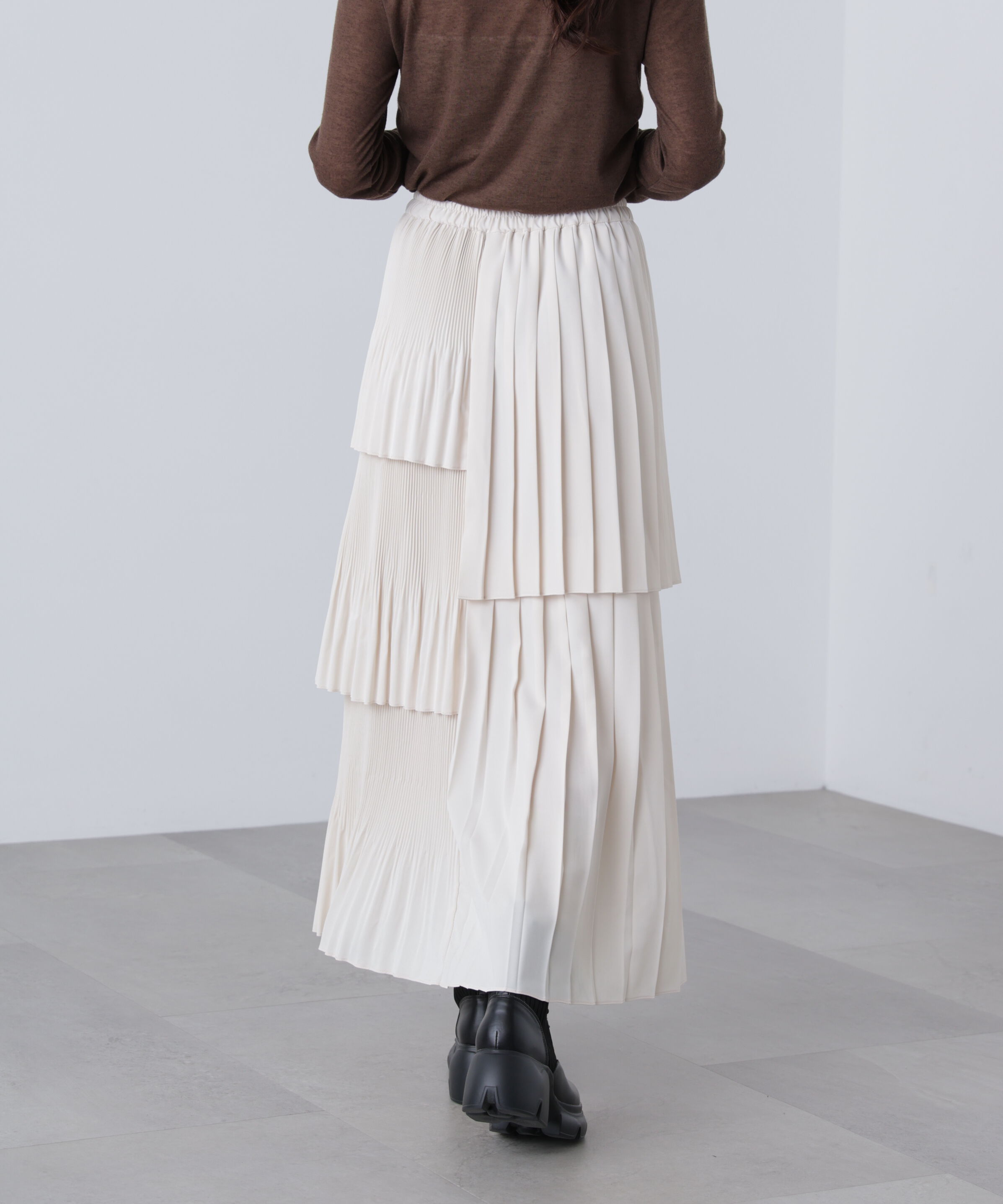  「ランダムプリーツティアードスカート」|スカート|
