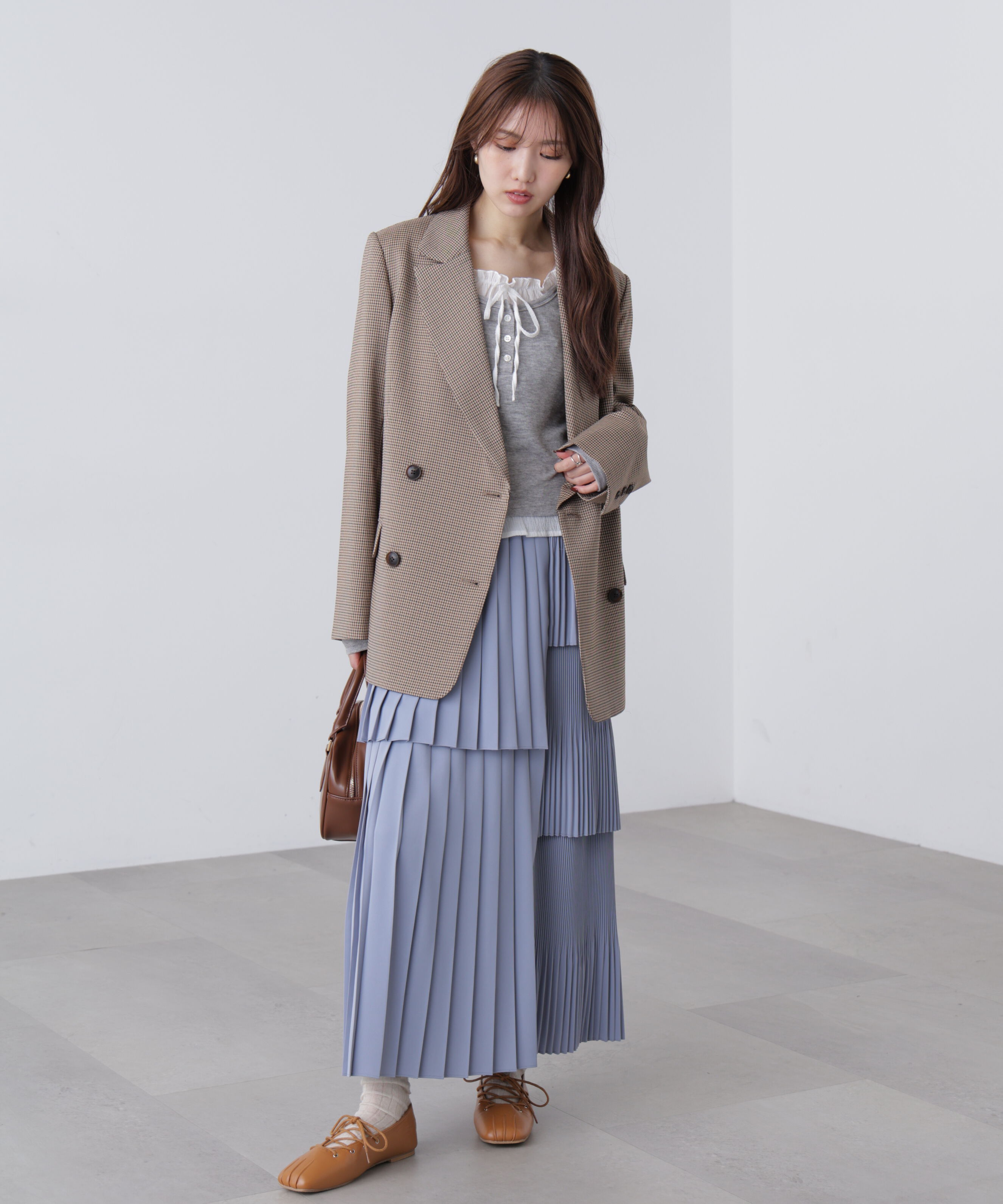  「ランダムプリーツティアードスカート」|スカート|