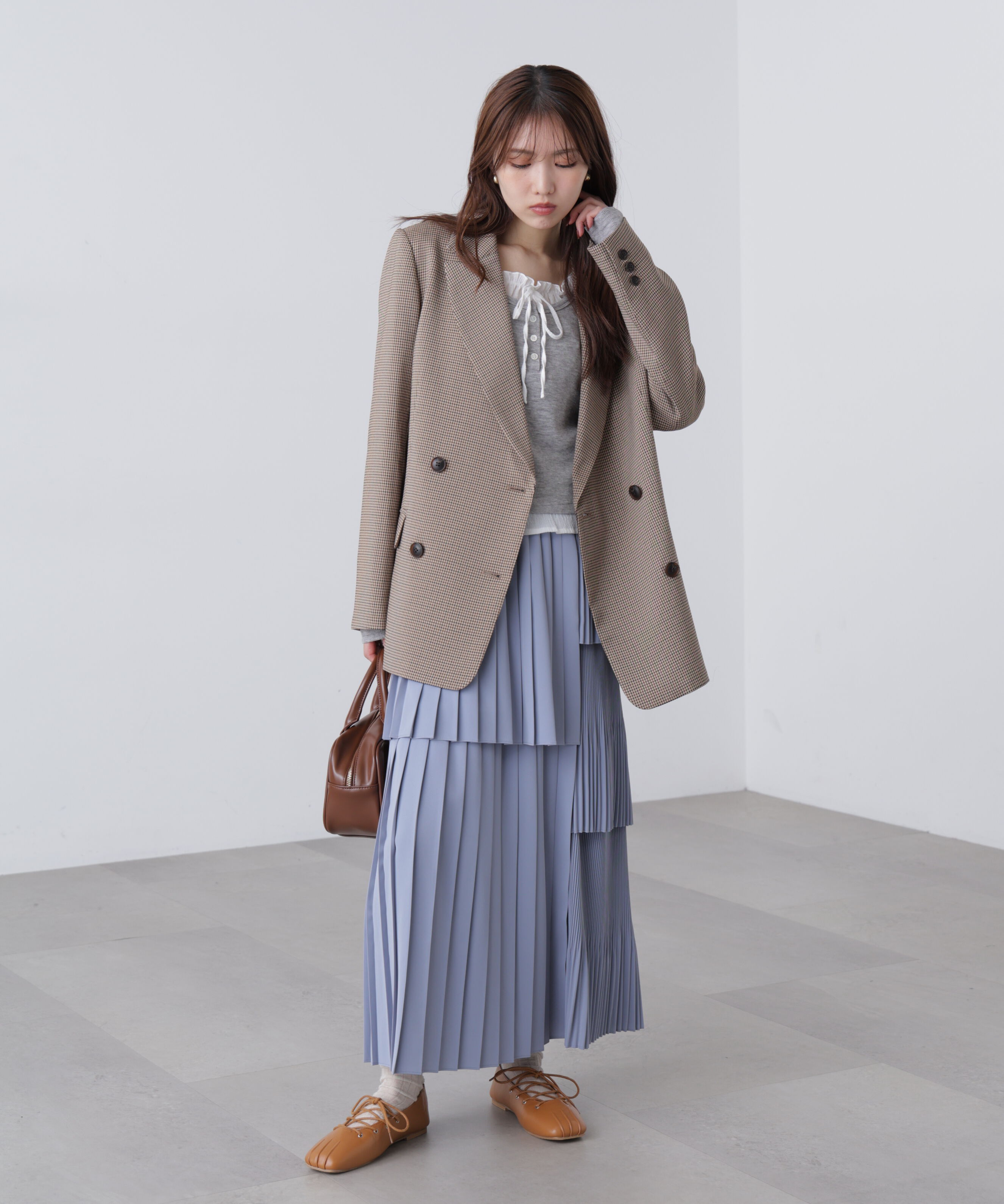  「ランダムプリーツティアードスカート」|スカート|