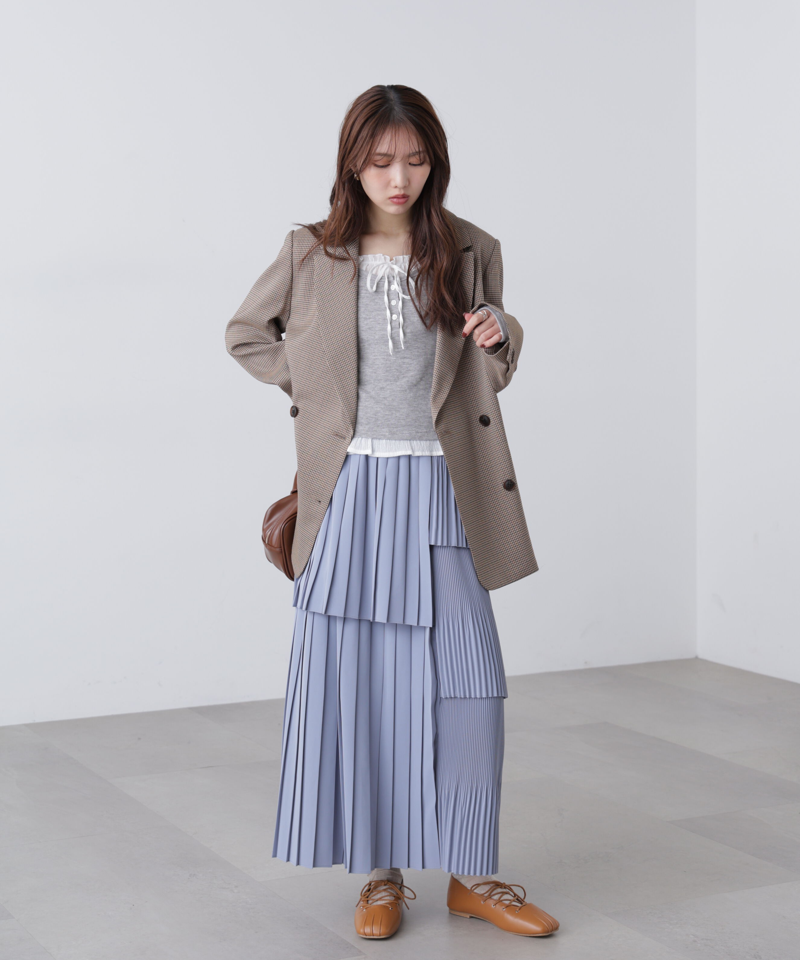  「ランダムプリーツティアードスカート」|スカート|