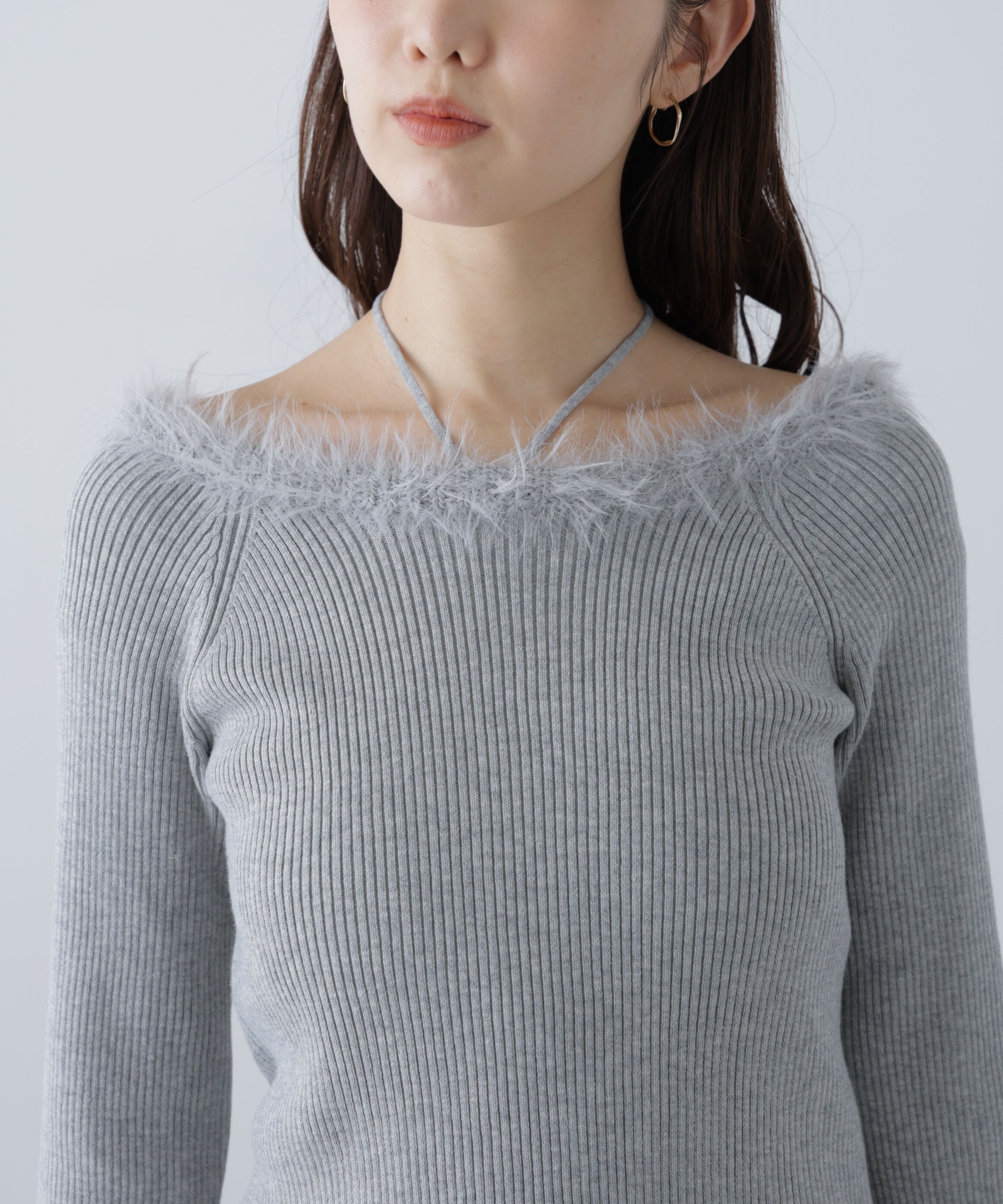  「フェザートリミングリブニット」|ニット・セーター|