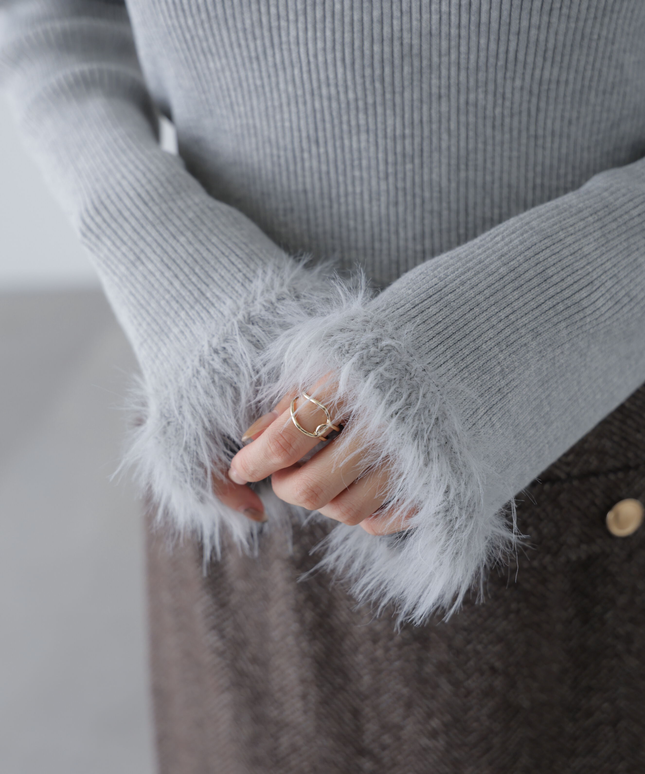  「フェザートリミングリブニット」|ニット・セーター|