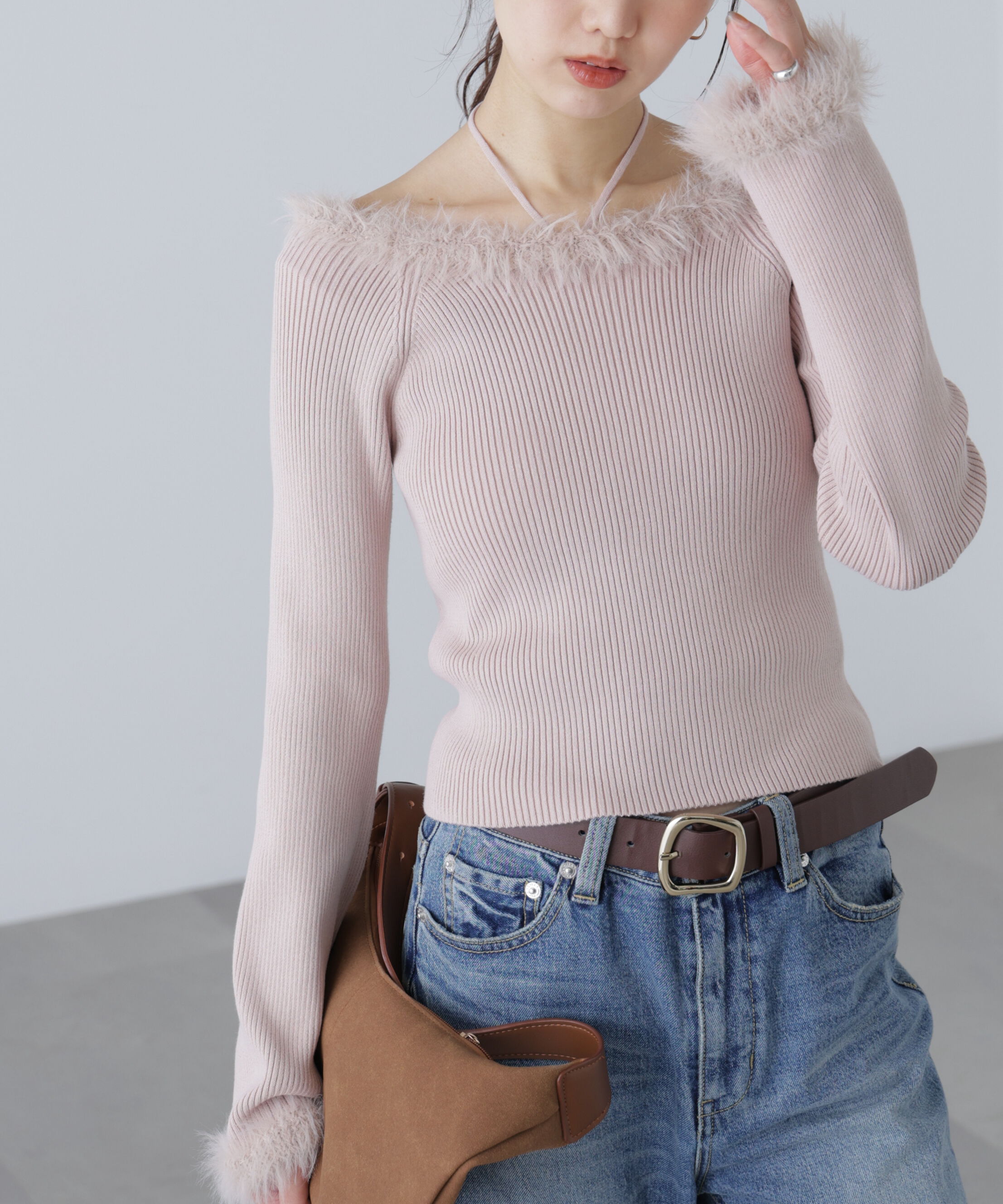  「フェザートリミングリブニット」|ニット・セーター|