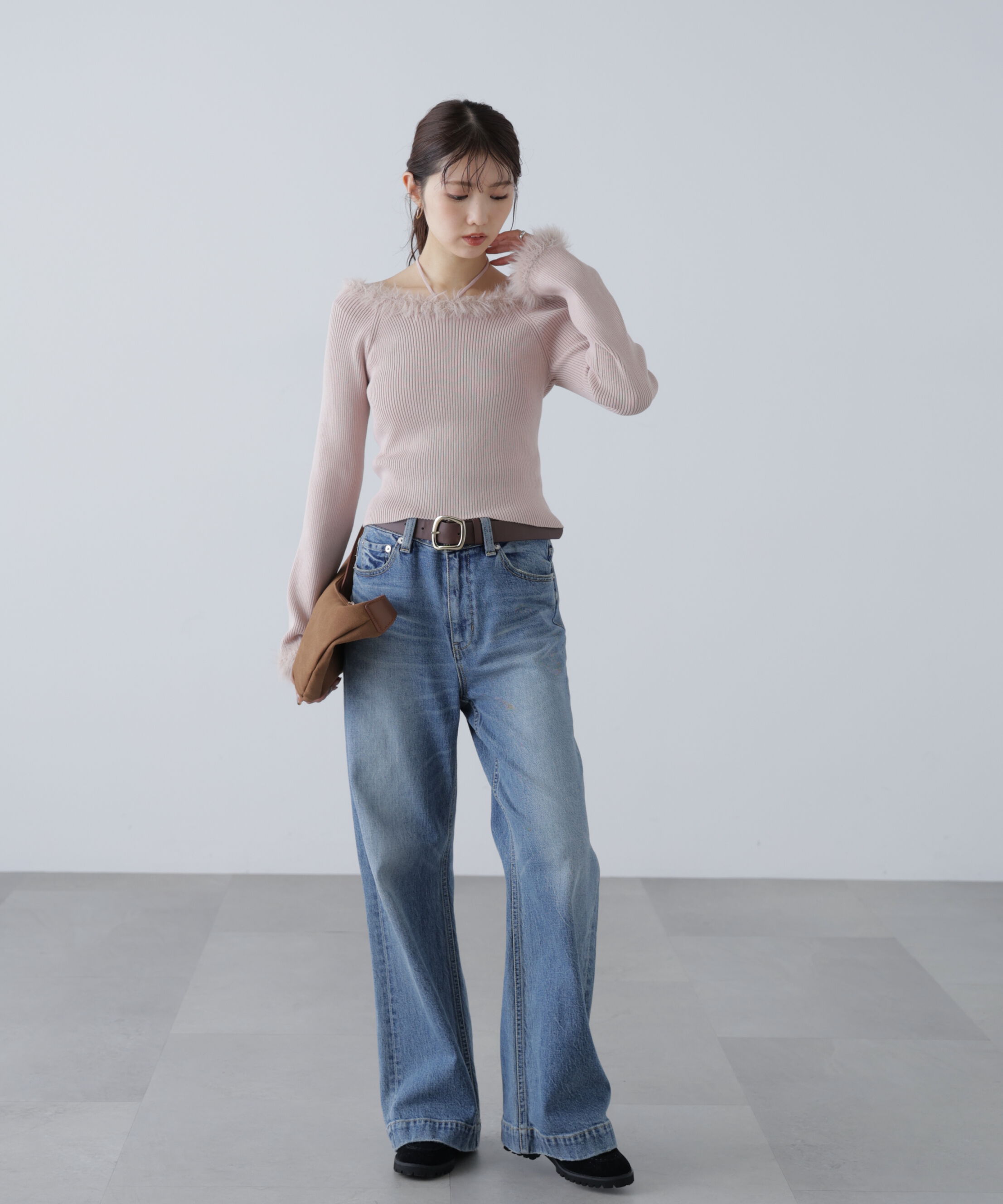  「フェザートリミングリブニット」|ニット・セーター|