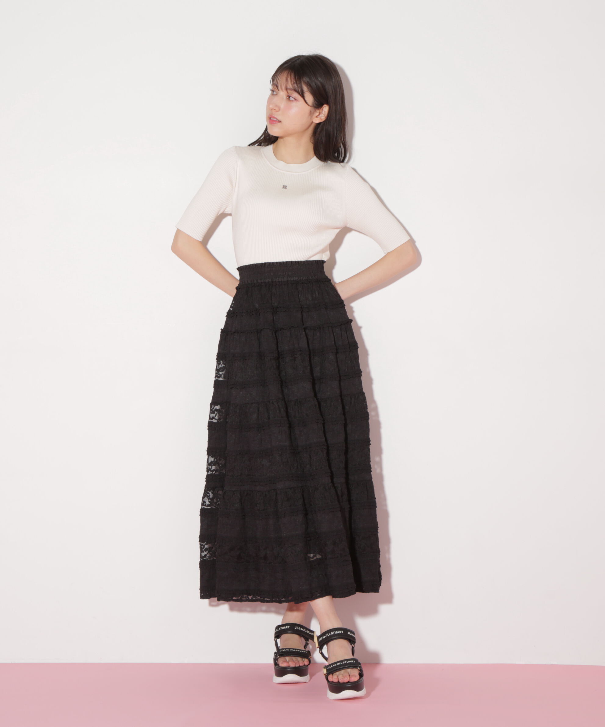  「ティアードレーススカート」|スカート|