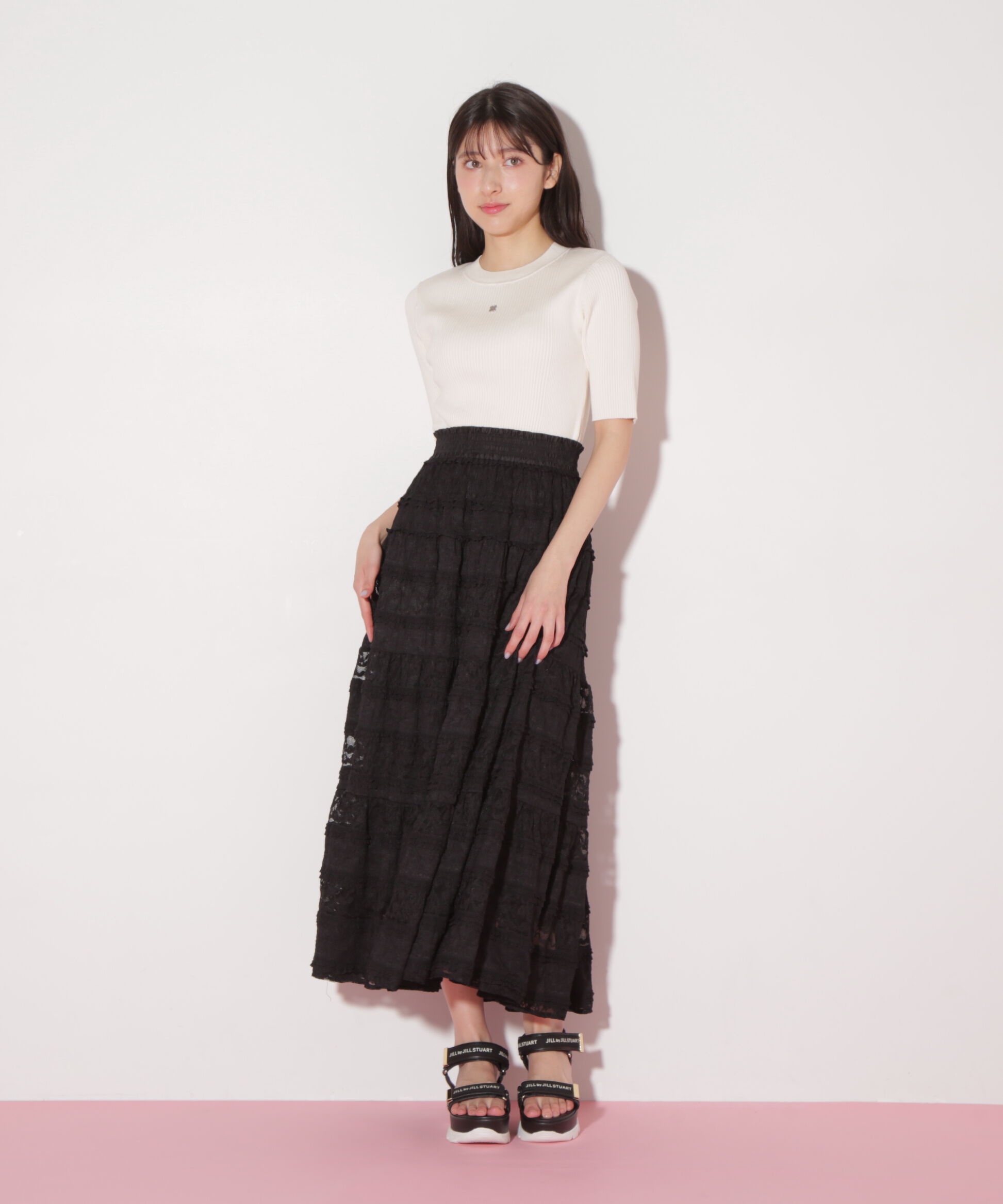  「ティアードレーススカート」|スカート|