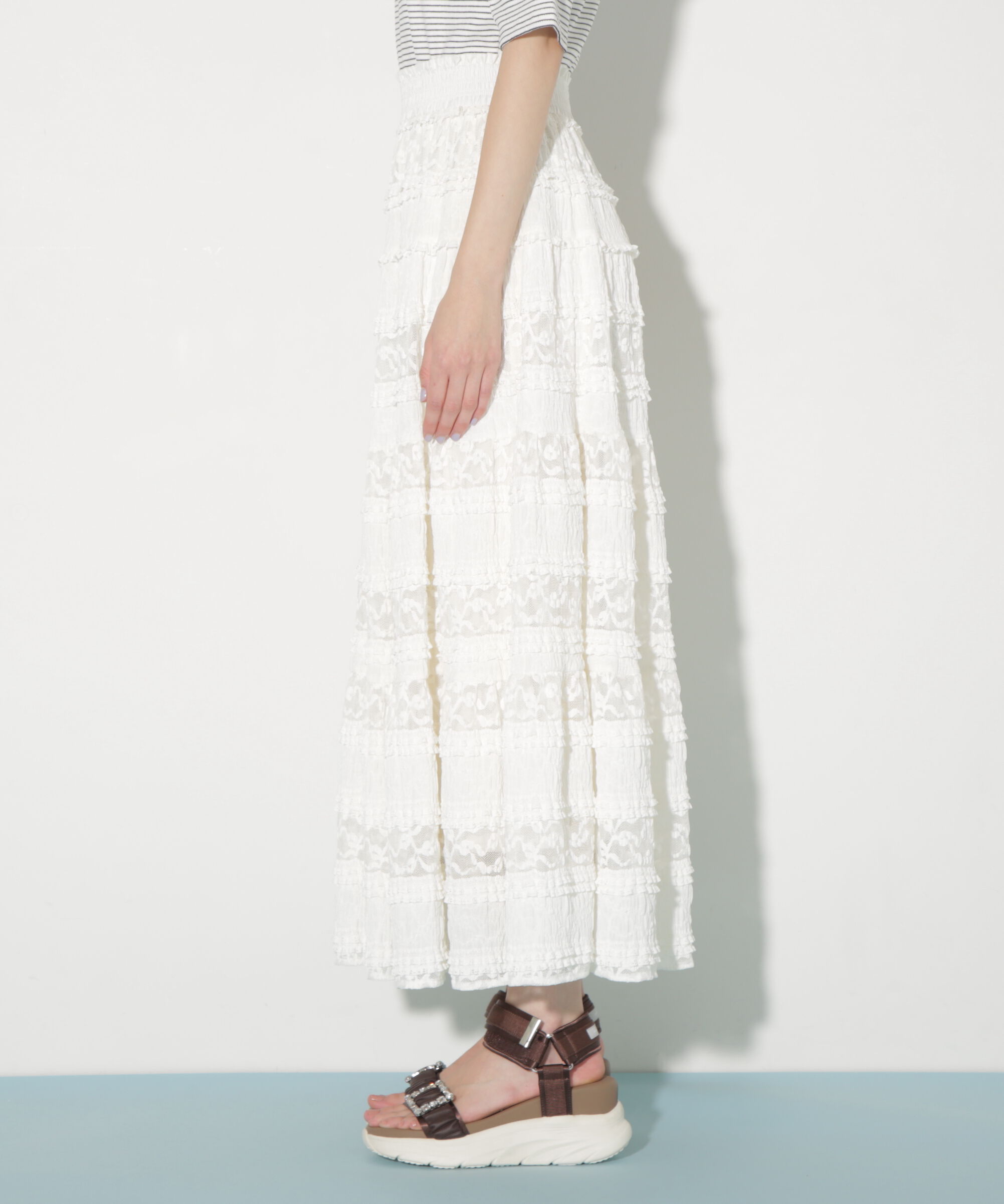  「ティアードレーススカート」|スカート|