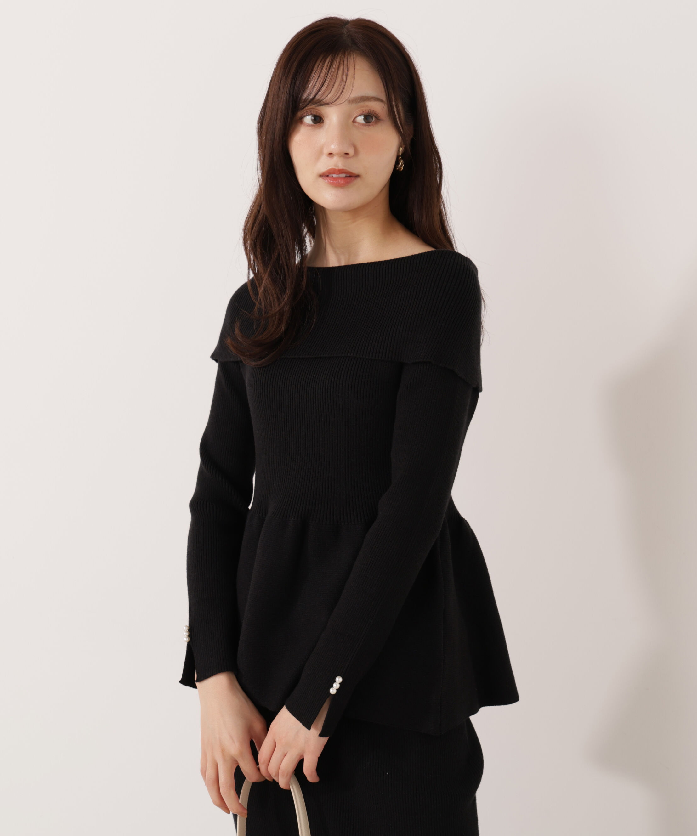 PROPORTION BODY DRESSING「オフショルペプラムニットセット　25AW」|ワンピース|