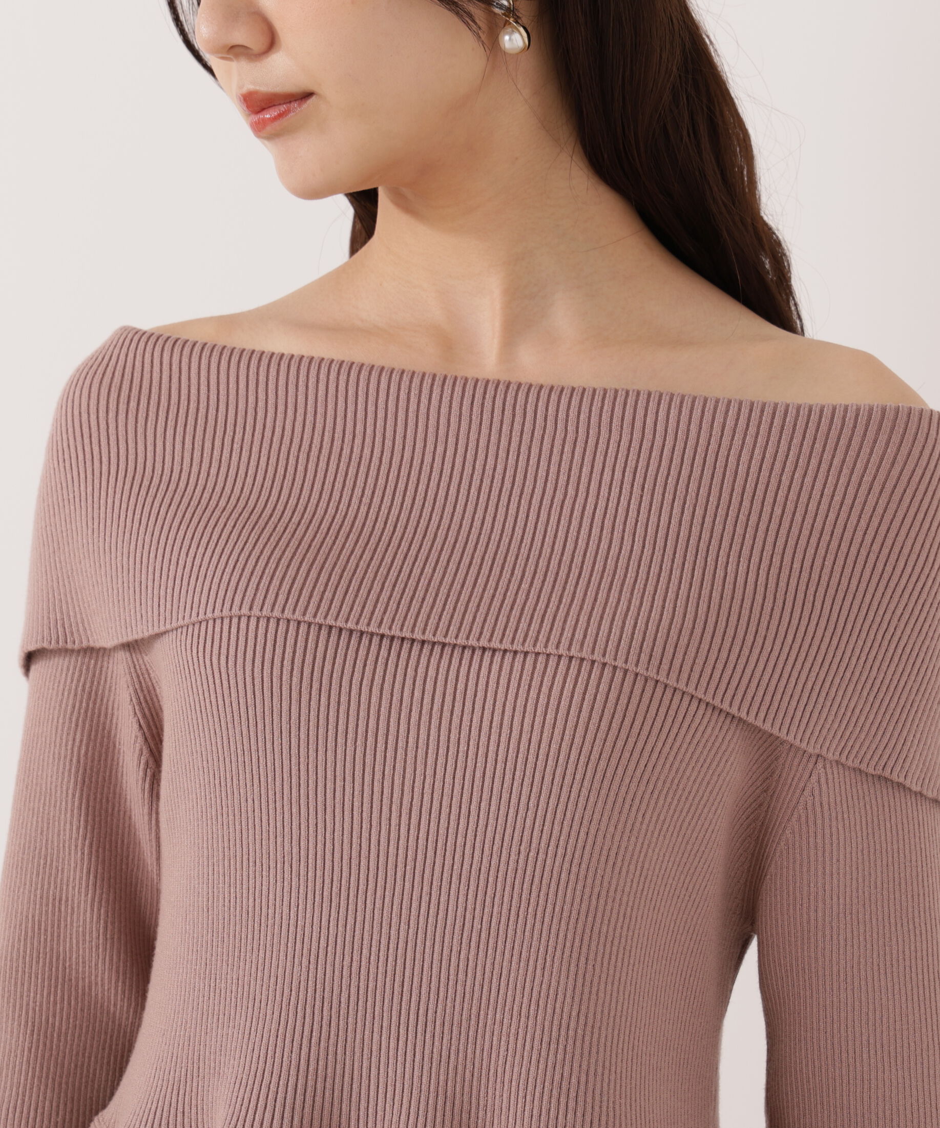 PROPORTION BODY DRESSING「オフショルペプラムニットセット　25AW」|ワンピース|