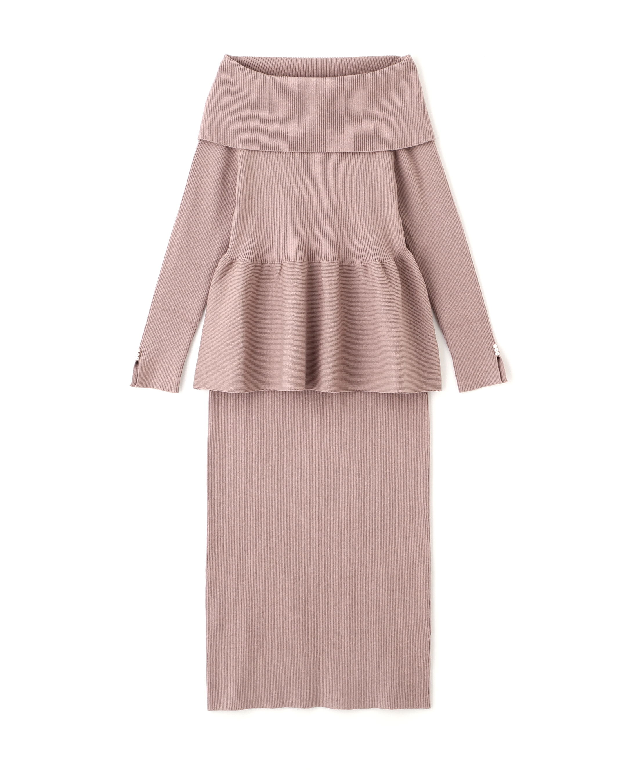 PROPORTION BODY DRESSING「オフショルペプラムニットセット　25AW」|ワンピース|