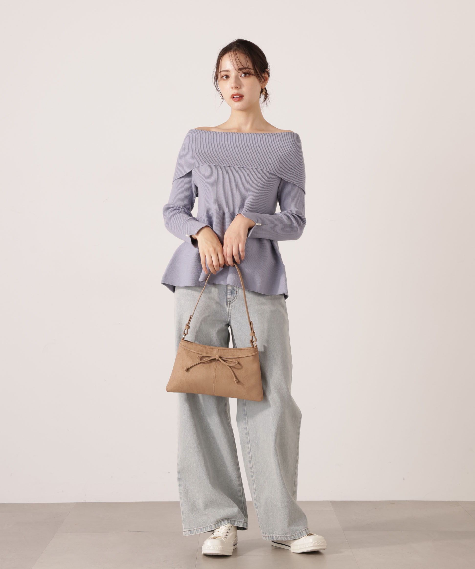 PROPORTION BODY DRESSING「オフショルペプラムニットセット　25AW」|ワンピース|