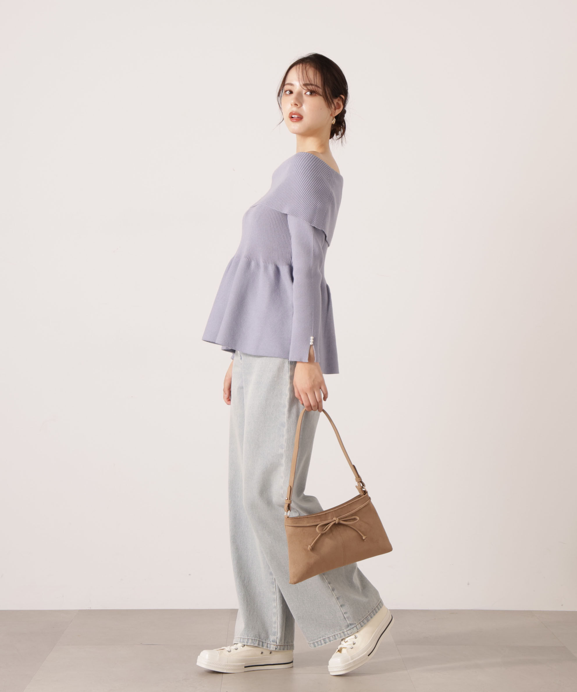 PROPORTION BODY DRESSING「オフショルペプラムニットセット　25AW」|ワンピース|