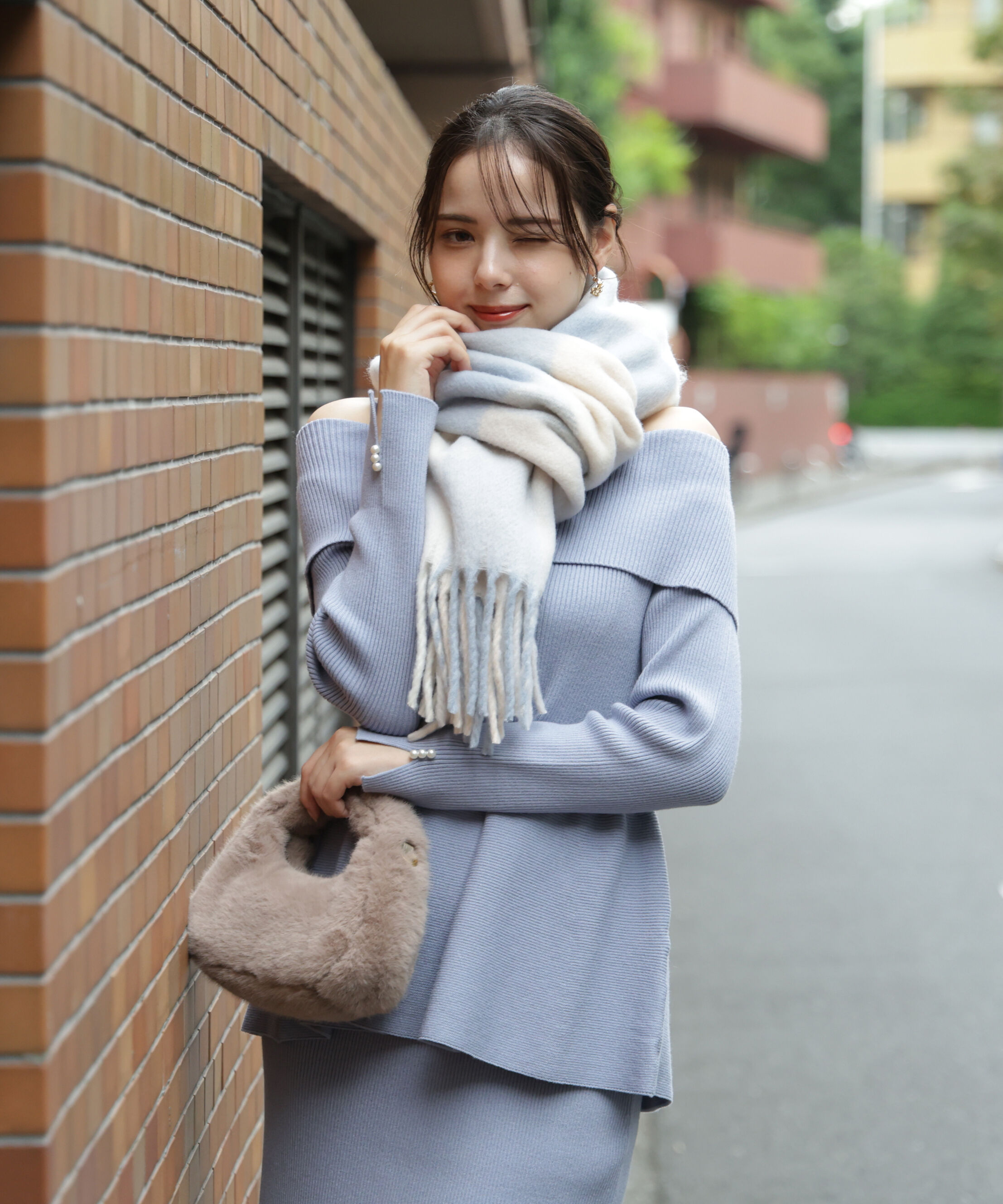 PROPORTION BODY DRESSING「オフショルペプラムニットセット　25AW」|ワンピース|