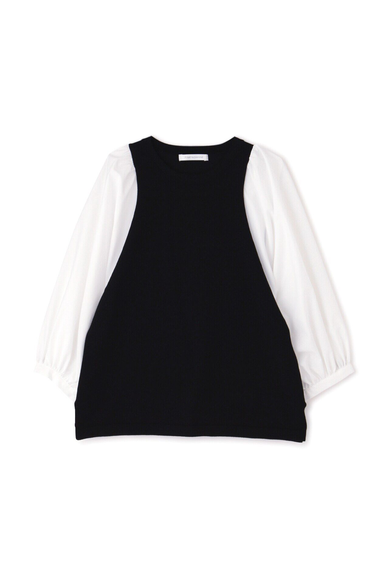  「◆ボリュームスリーブコンビ ニットプルオーバー」|ニット・セーター|