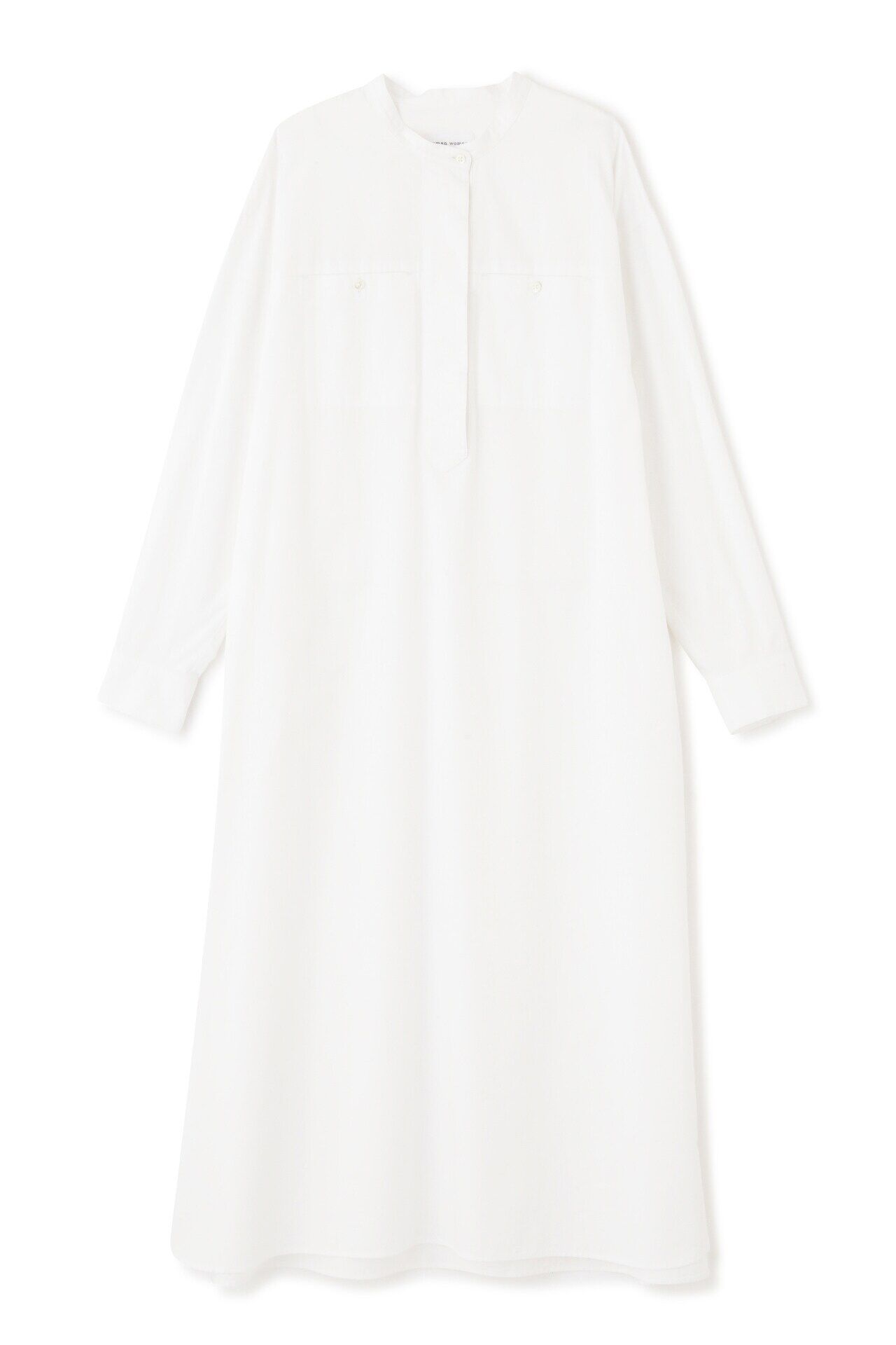  「◆コットンサテンバンドカラーシャツワンピース」|ワンピース|