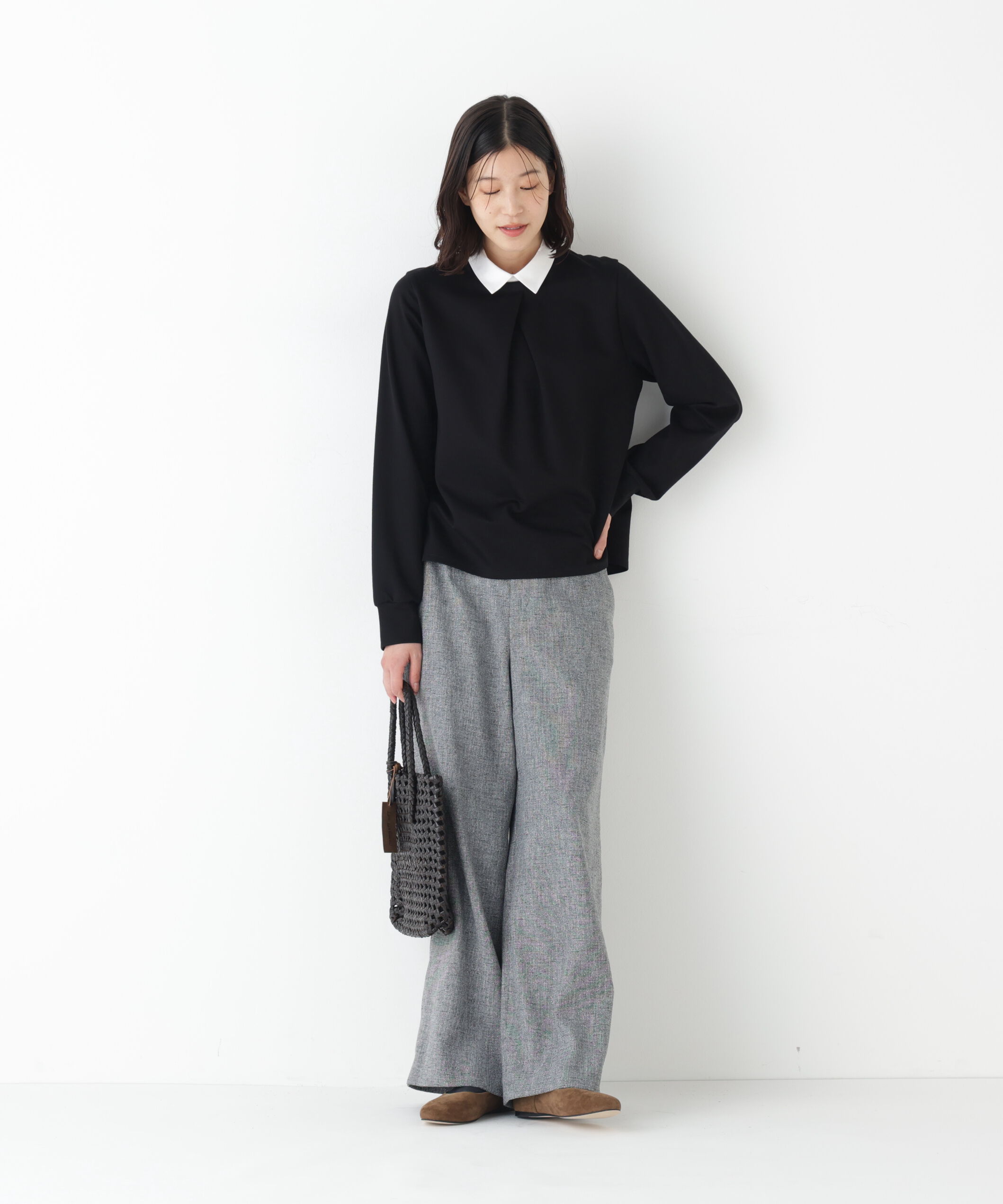  「◆シャツカラードッキングプルオーバー」|Tシャツ・カットソー|