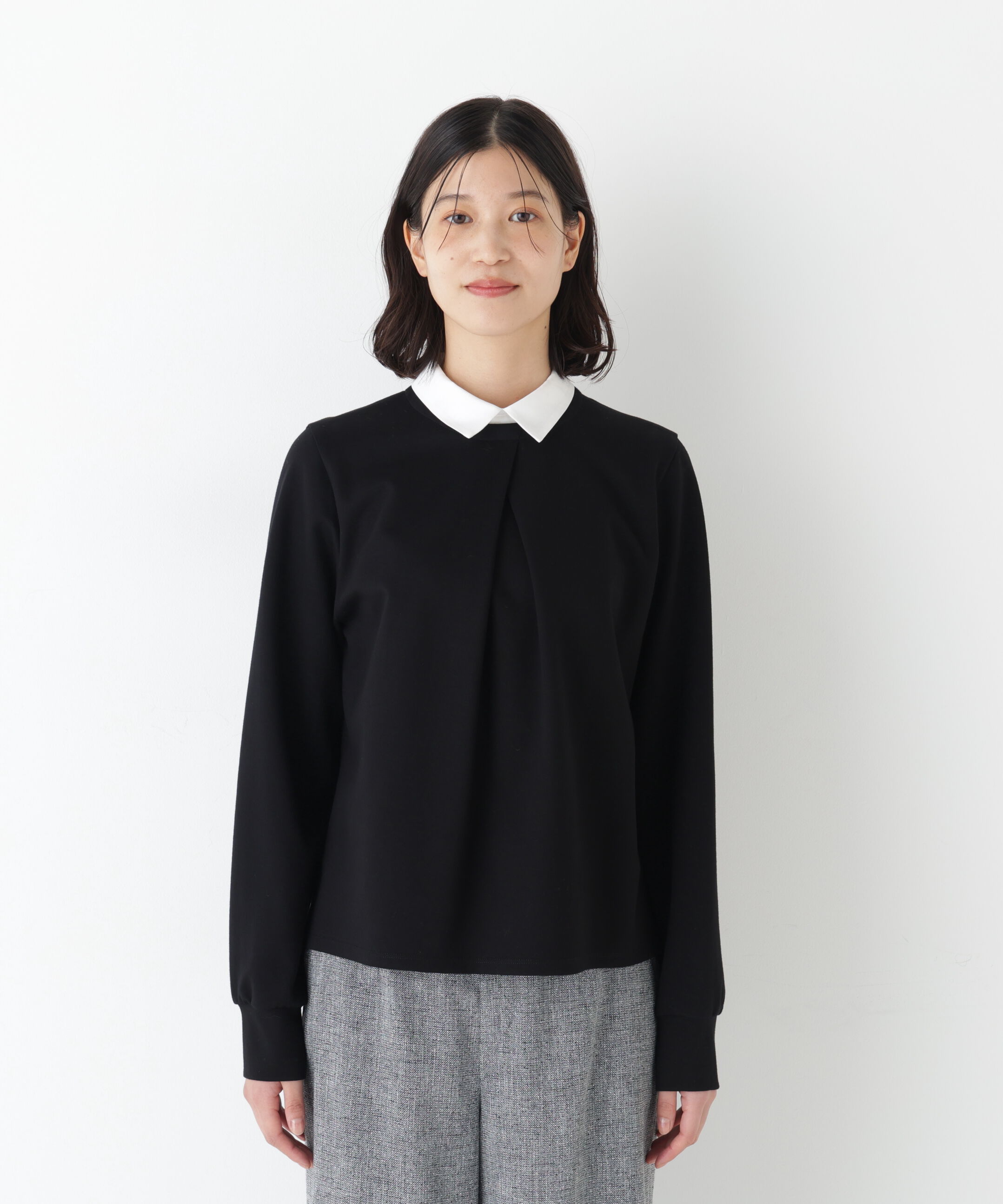  「◆シャツカラードッキングプルオーバー」|Tシャツ・カットソー|