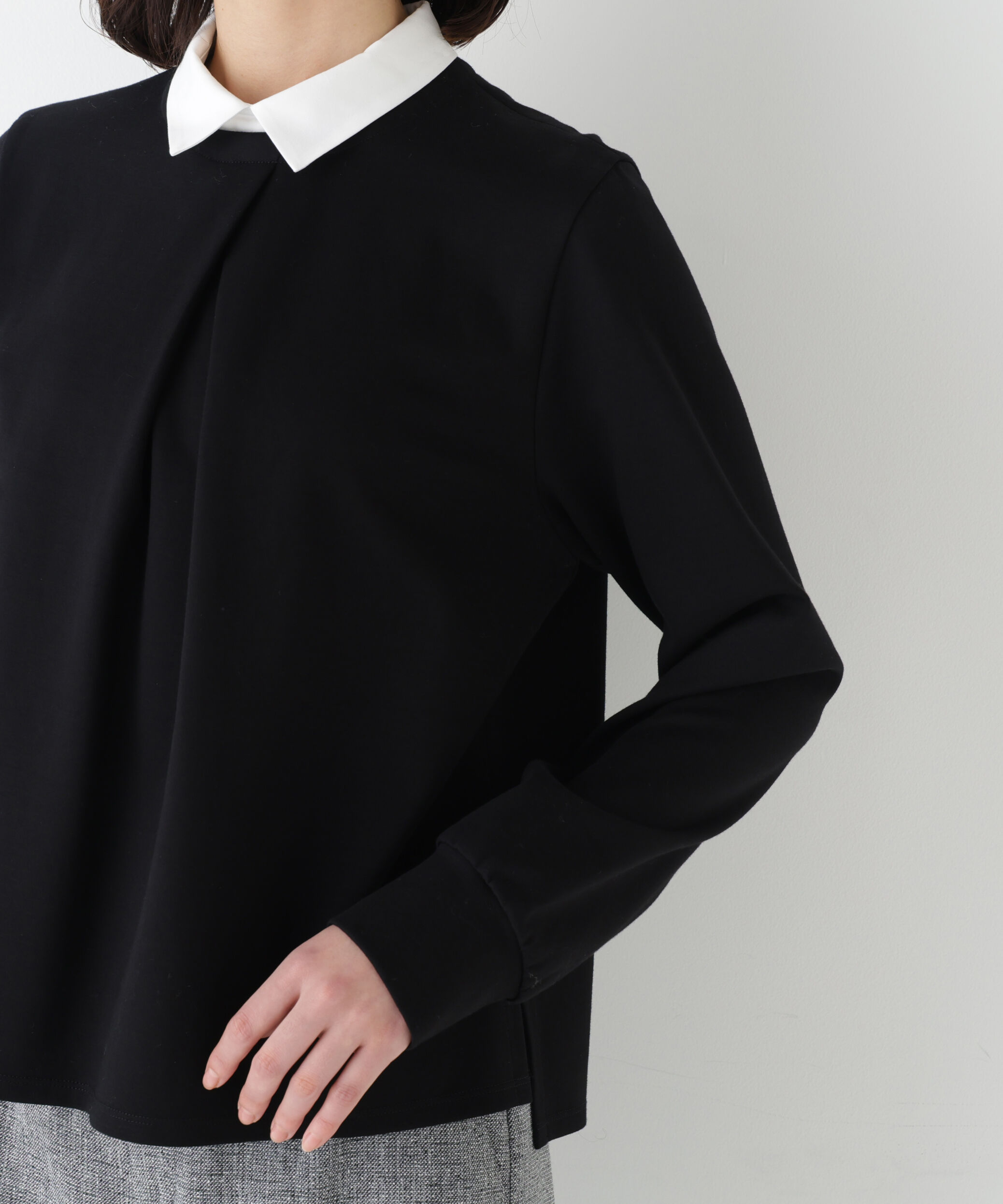  「◆シャツカラードッキングプルオーバー」|Tシャツ・カットソー|