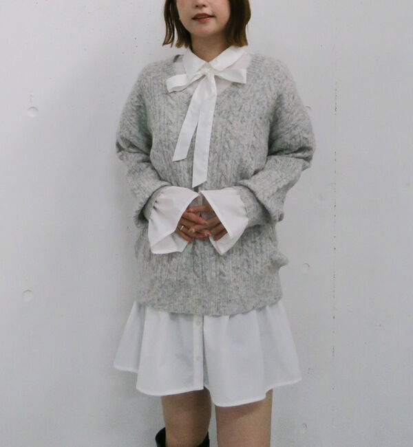 archives「ケーブルニットチュニック&times;シャツミニワンピースＳＥＴ」|チュニック|